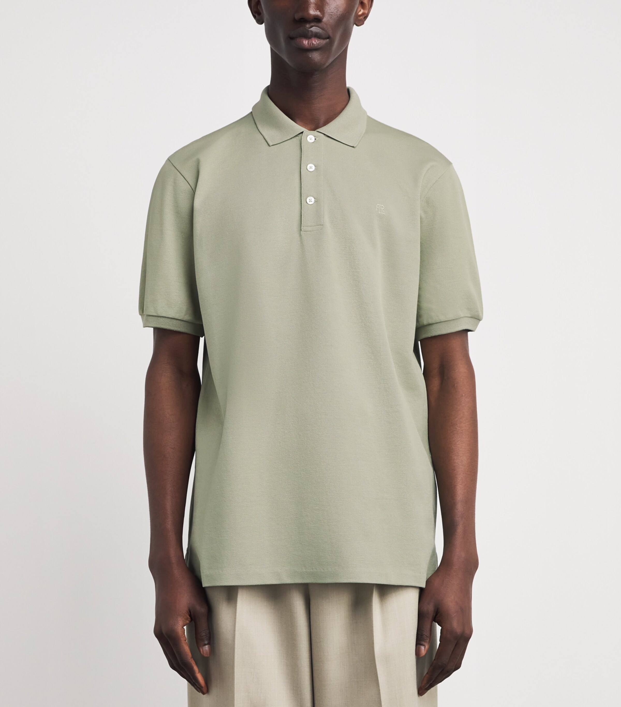 Ralph Lauren Purple Label Mens Cotton Logo Polo Shirt Green Image 4