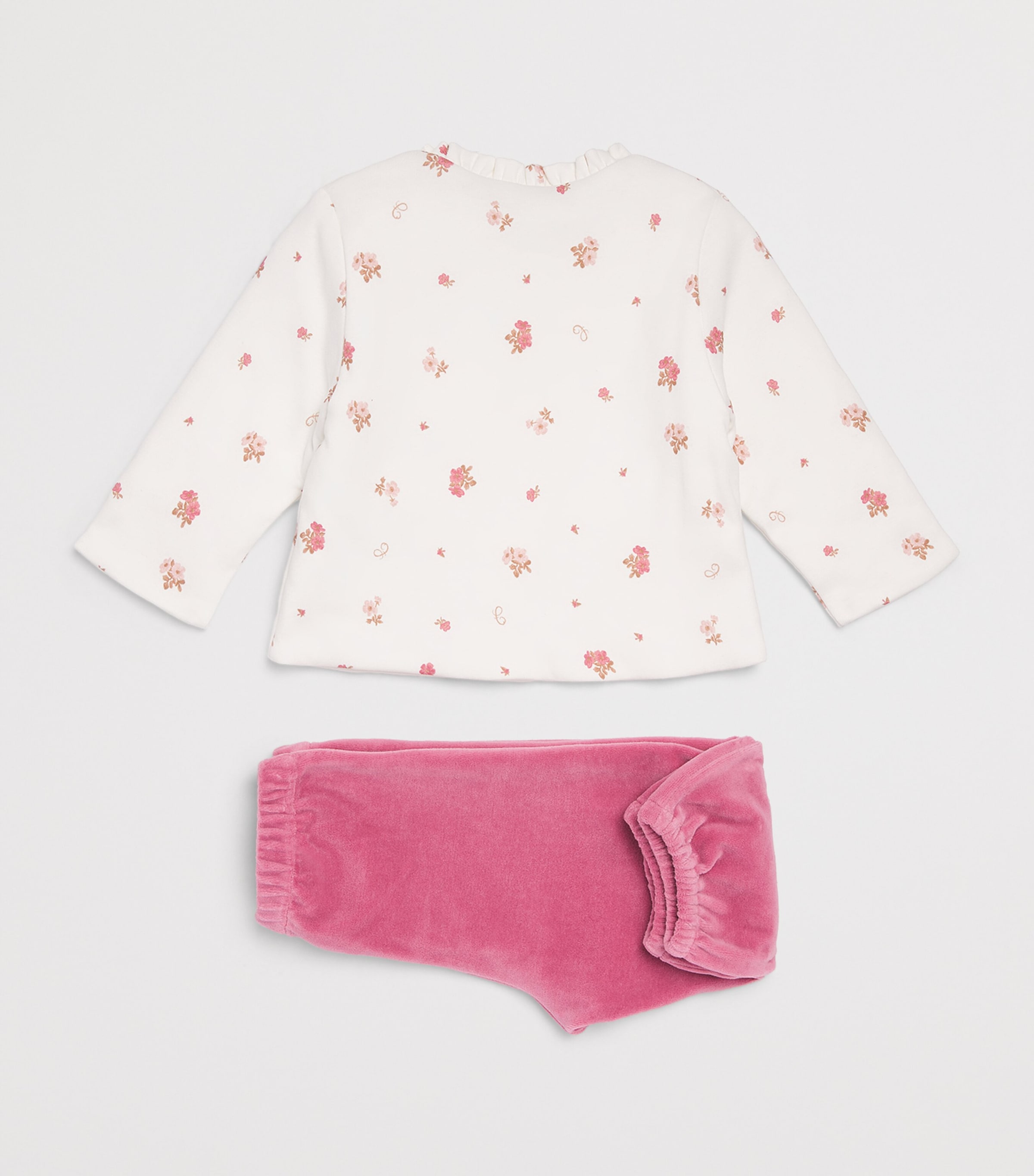 Chloé Kids Cotton Cardigan and Trousers Set (1-18 Months) Offwhite Image 2