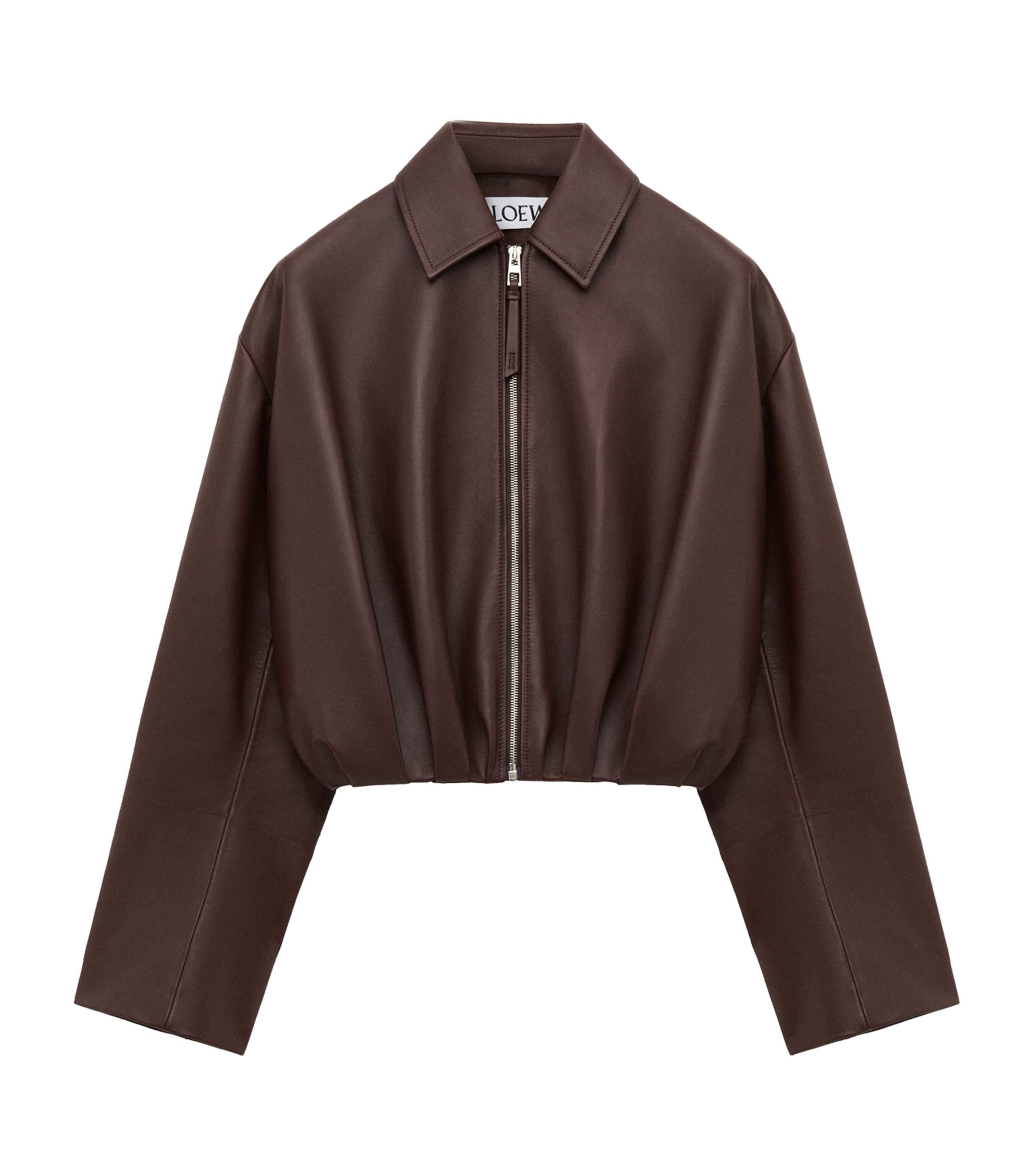 Lambskin Draped Jacket CHOCOLATE BROWN Image 1