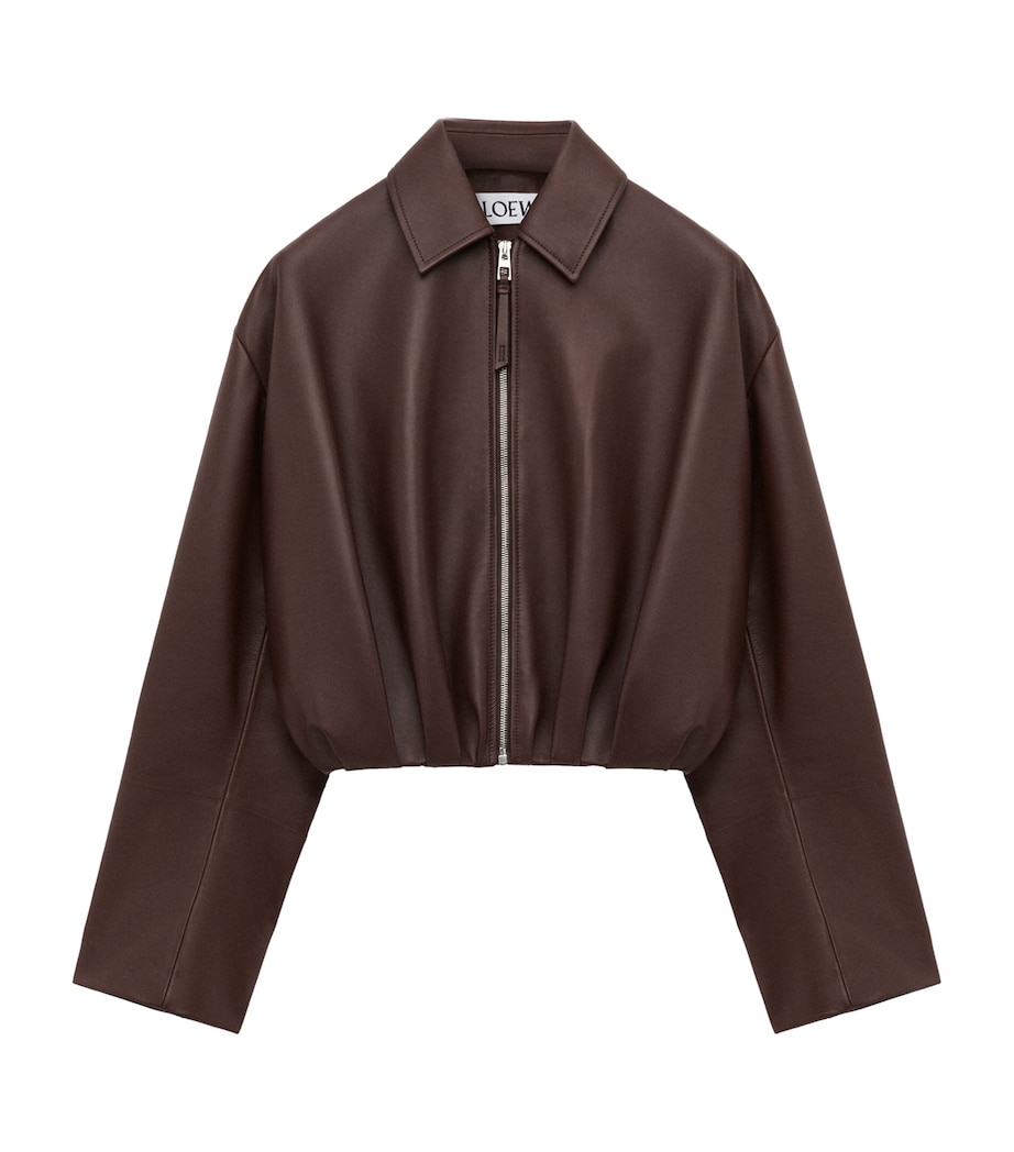 Lambskin Draped Jacket CHOCOLATE BROWN Image 1