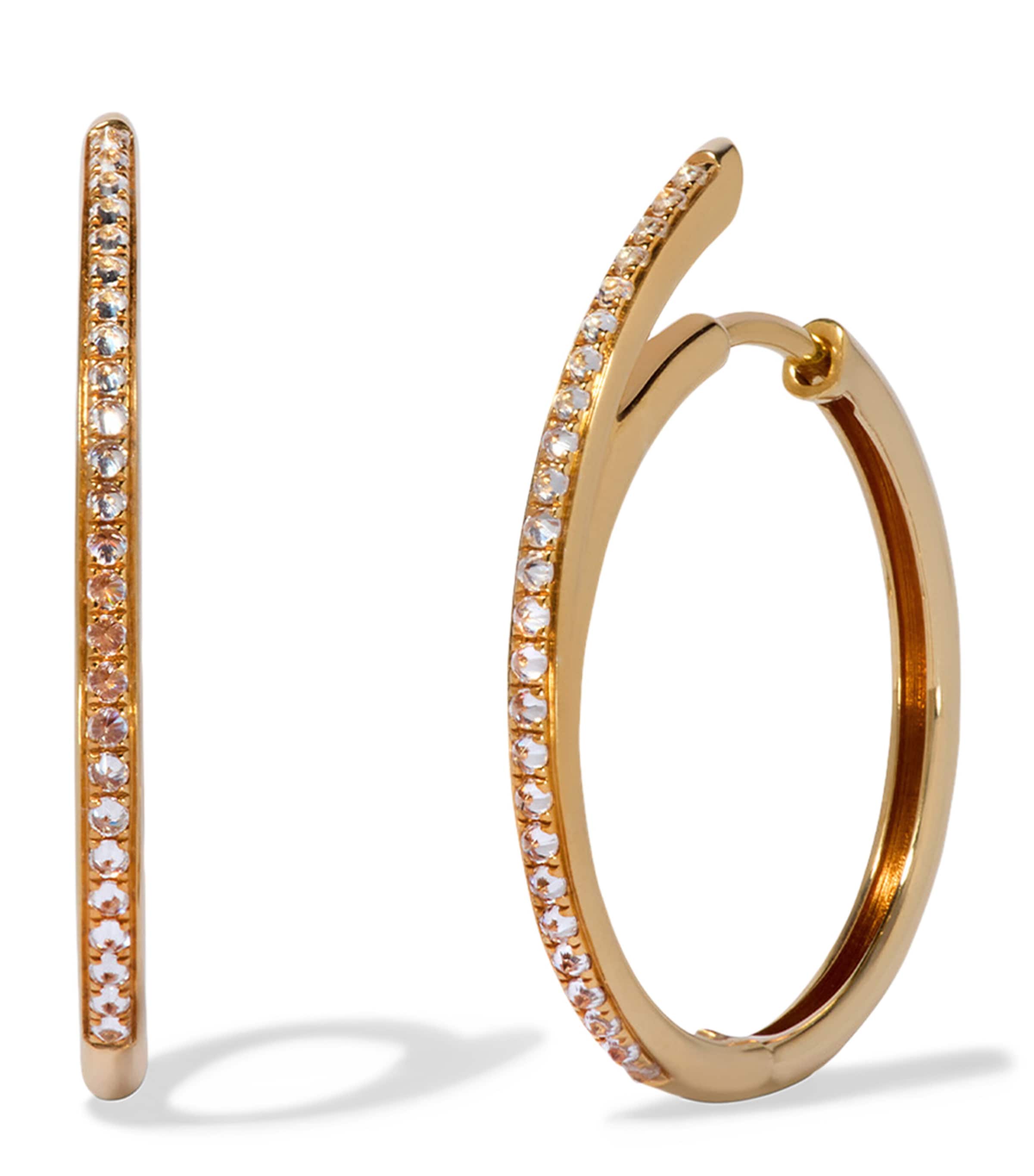 Annoushka Yellow Gold And Diamond Six Medium Hoop Earrings