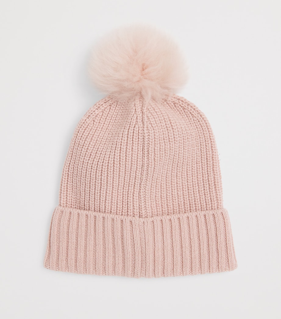 Virgin Wool Pom-Pom Beanie 50M Image 2