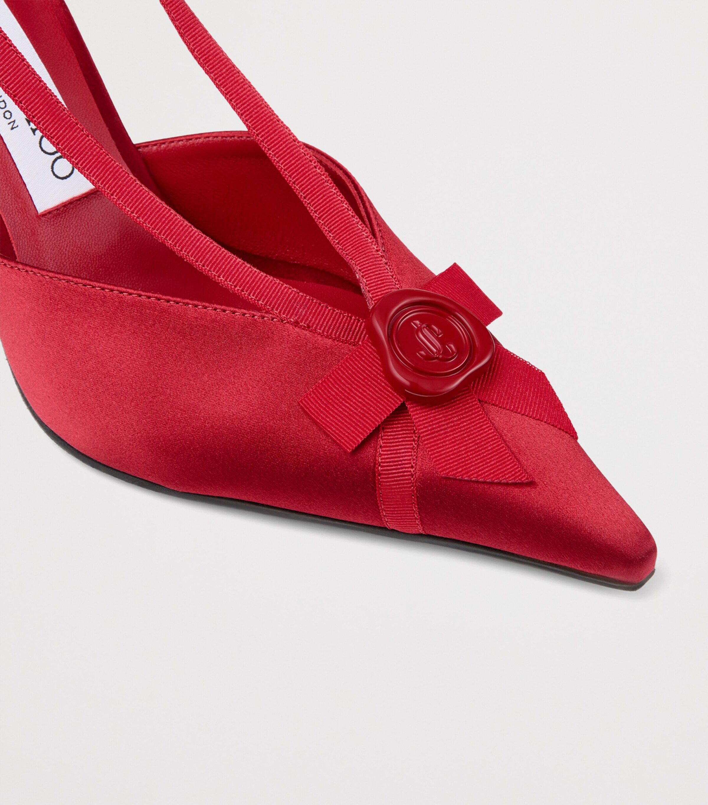 Jimmy Choo Faya 95 Satin Slingback Pumps Ruby Red/ruby Red Image 6