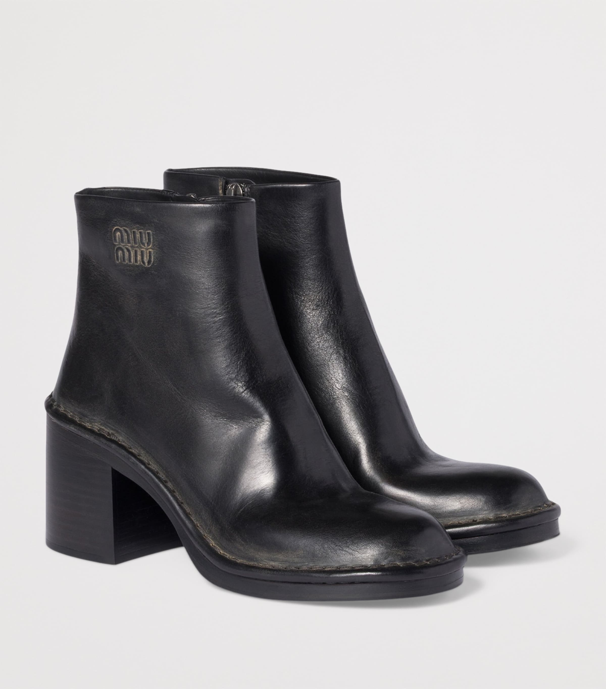 Leather Heeled Ankle Boots 70 F0002 Image 2