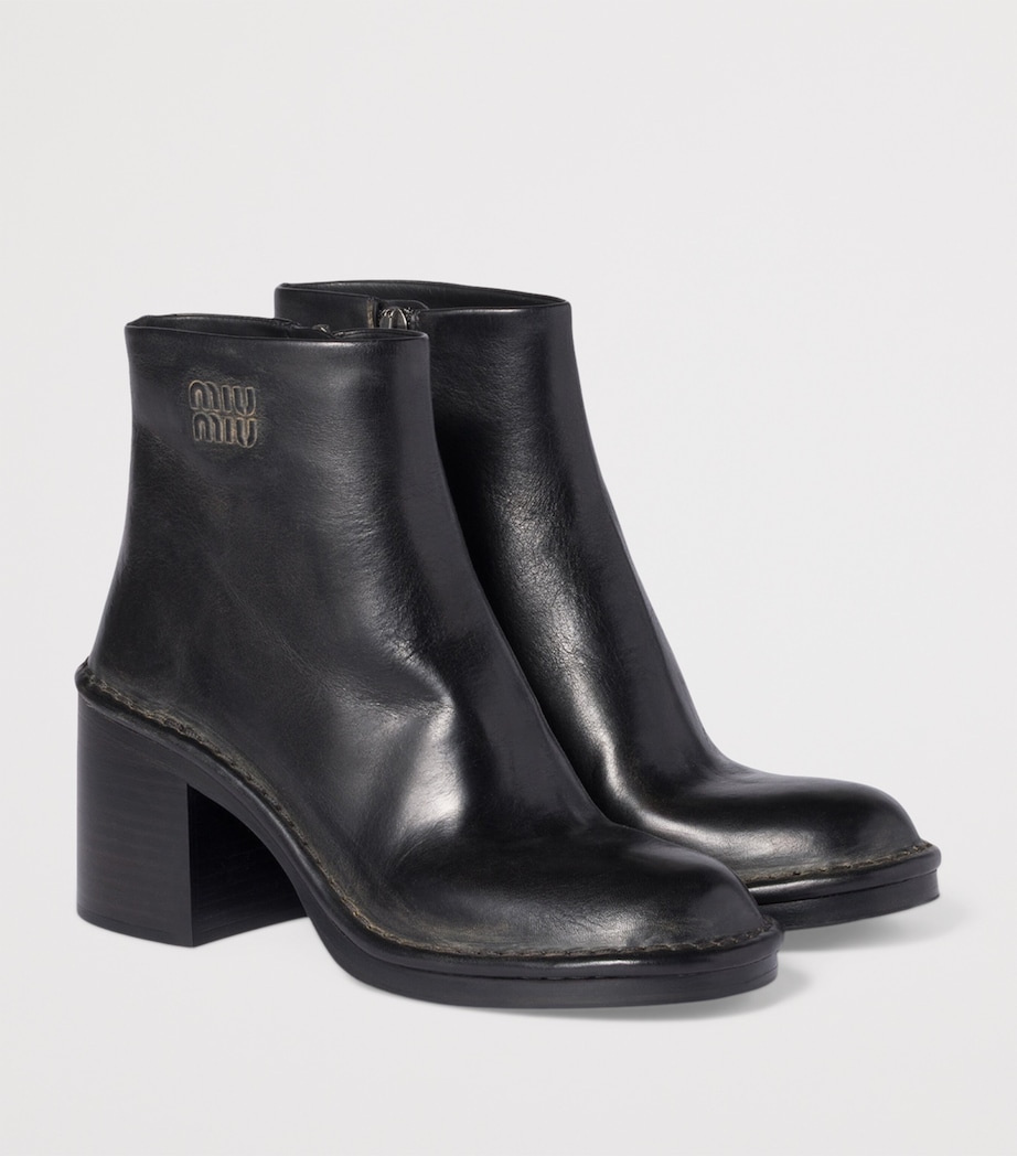 Leather Heeled Ankle Boots 70 F0002 Image 2