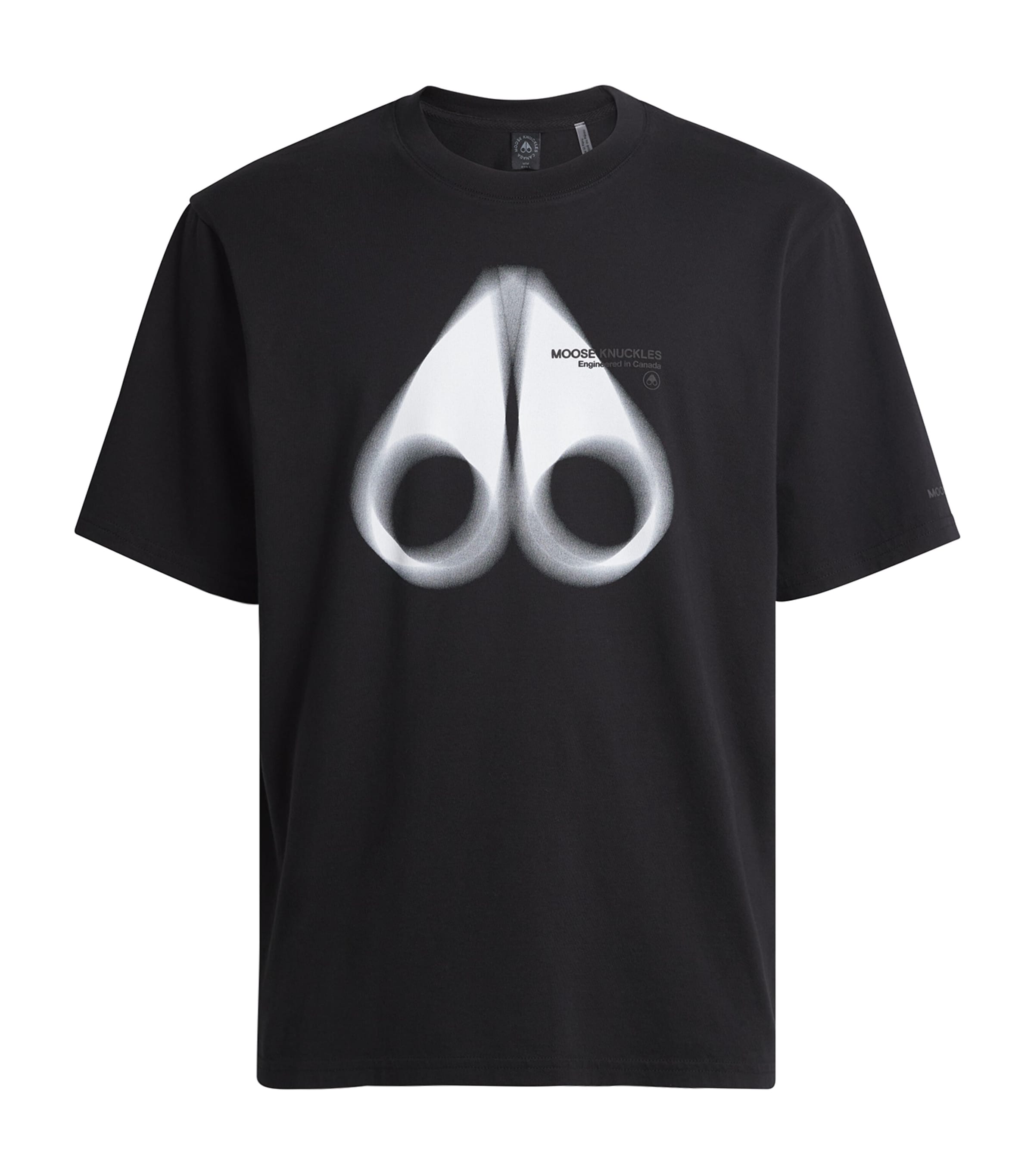 Shop Moose Knuckles Cotton Logo Print Maurice T-shirt In Black