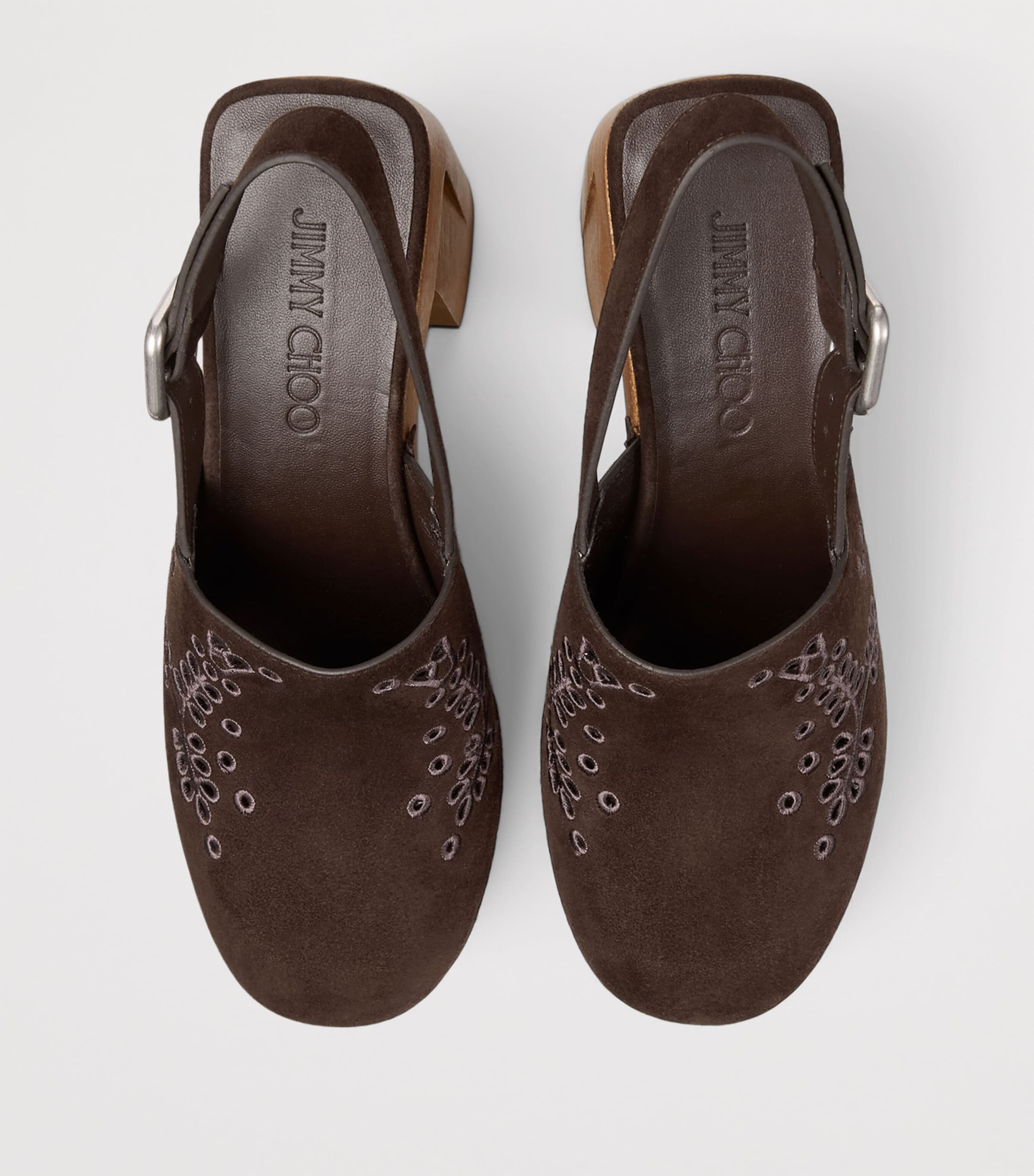Alida 135 Suede Platform Clogs CHOCOLATE Image 3