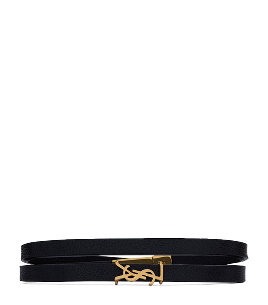Saint Laurent Leather Opyum Double Wrap Bracelet Image 1