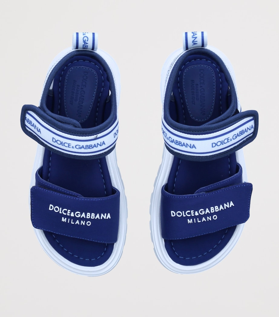 Dolce&Gabbana Kids Logo-Strap Sandals Blue Other Image 4