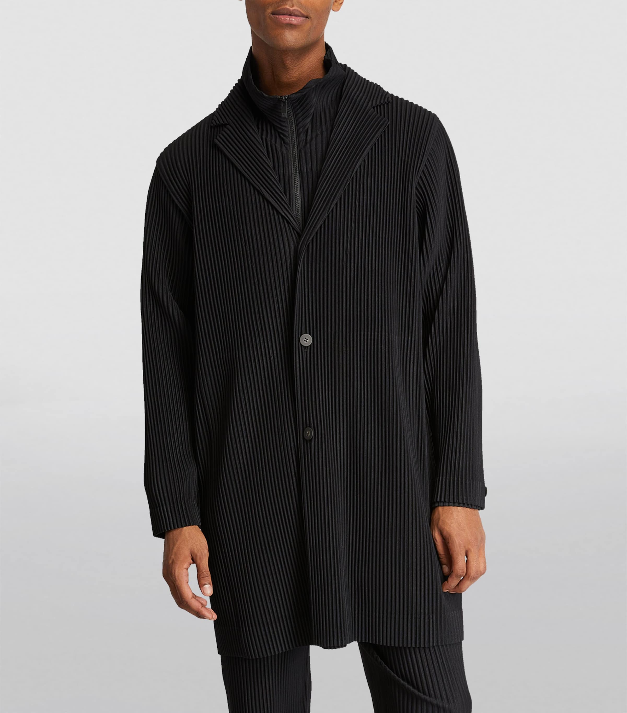 Pleated Overcoat 15 BLACK Image 3