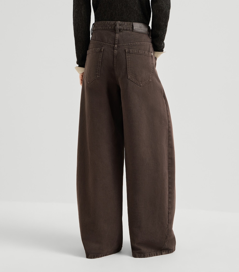 Brunello Cucinelli Womens Wide-Leg Jeans Image 5