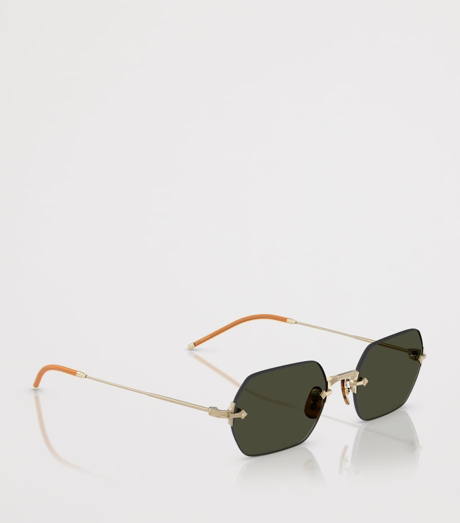 Oliver Peoples Titanium TK-13 Rectangle Sunglasses Gold Image 5