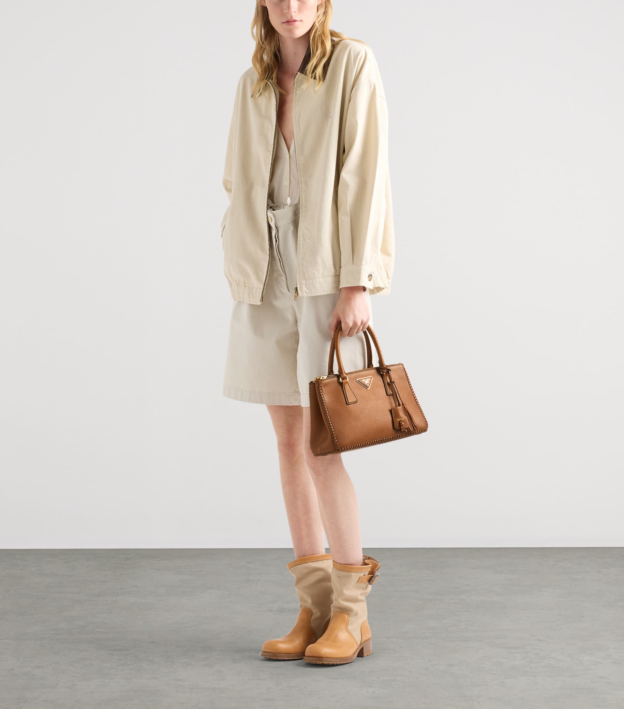 Prada Medium Leather Galleria Top-Handle Bag Brown Image 2