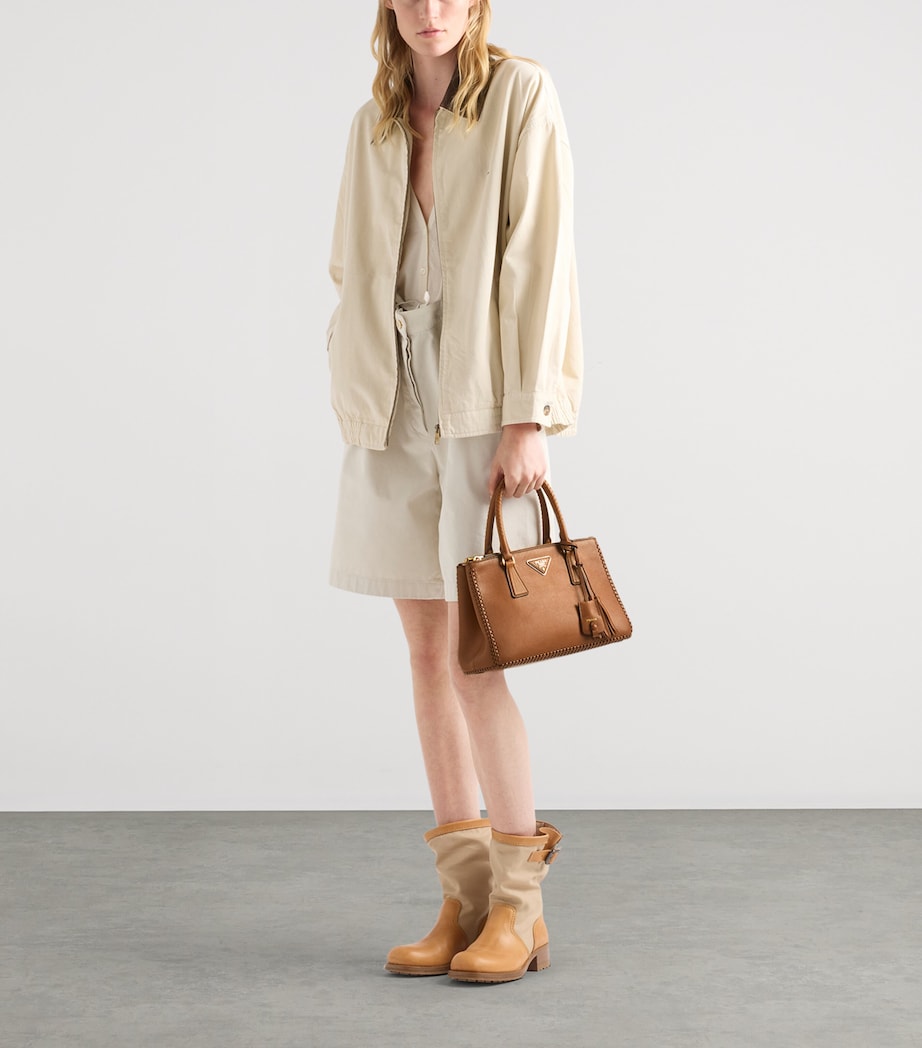 Prada Medium Leather Galleria Top-Handle Bag Brown Image 2
