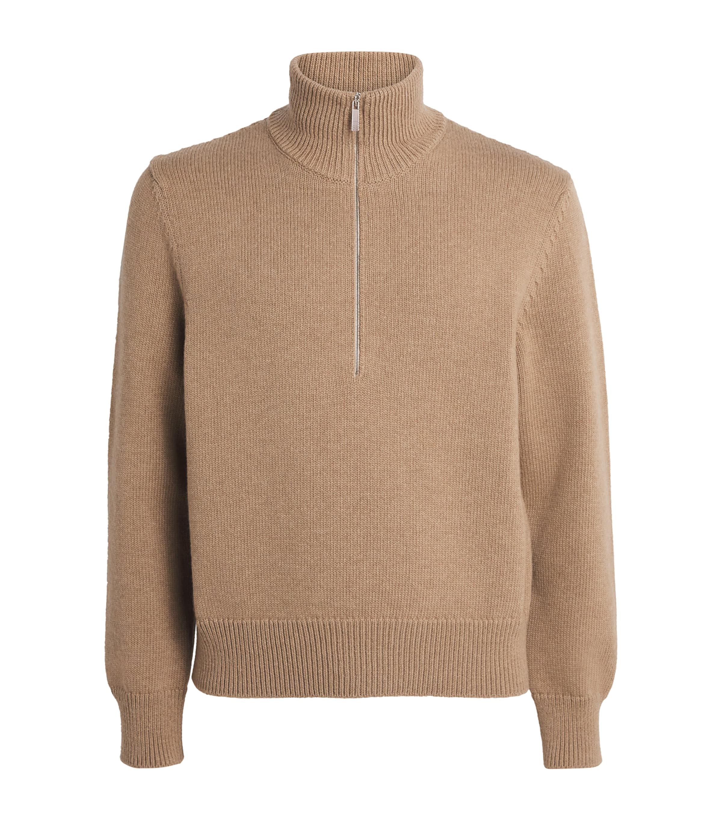 Merino Wool Geese Half-Zip Jumper MED BROWN Image 1