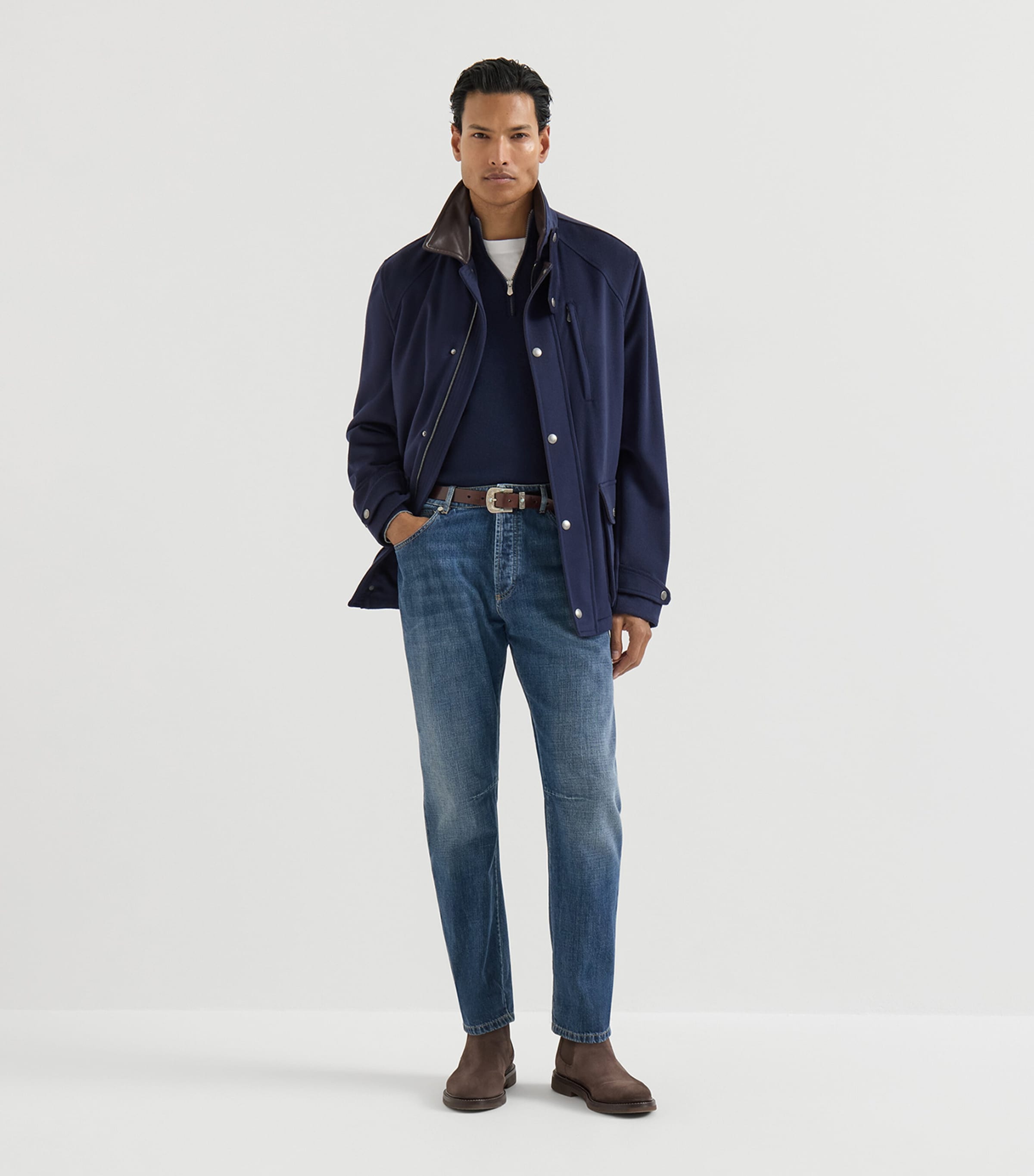 Brunello Cucinelli Mens Cashmere Quarter-Zip Sweater Image 2