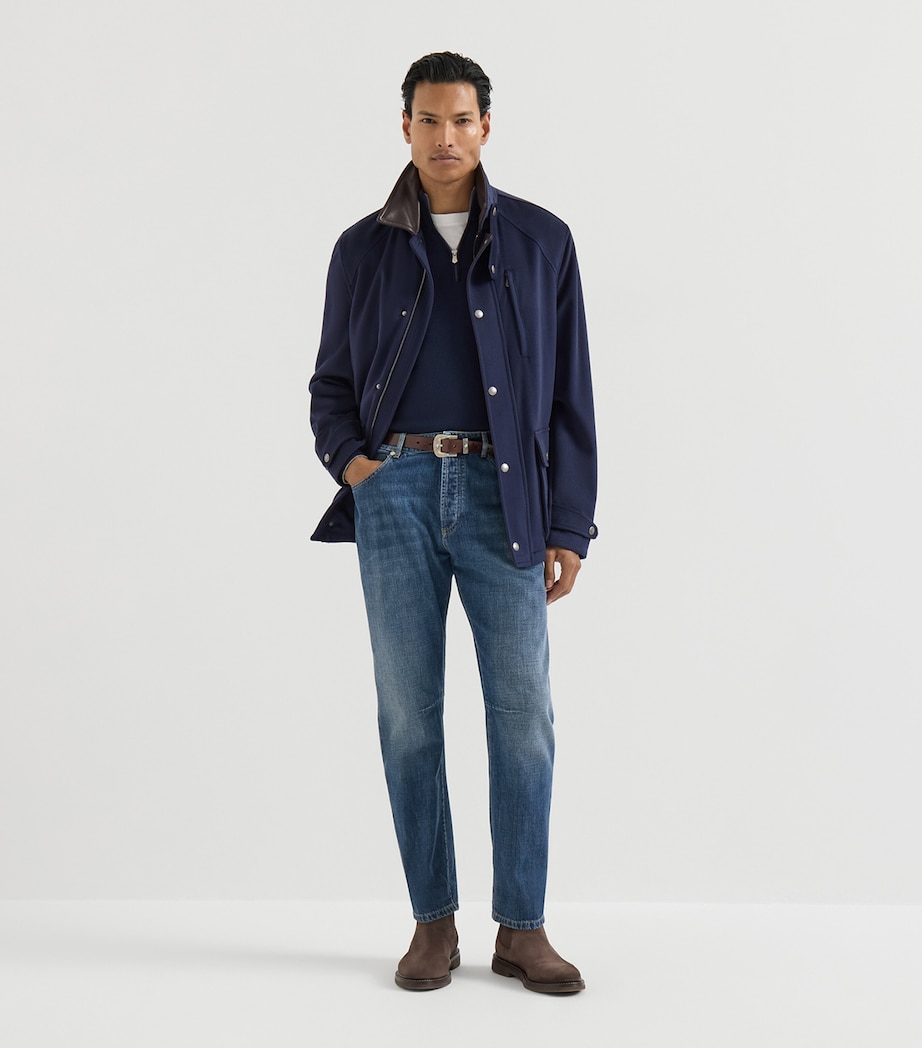 Brunello Cucinelli Mens Cashmere Quarter-Zip Sweater Image 2