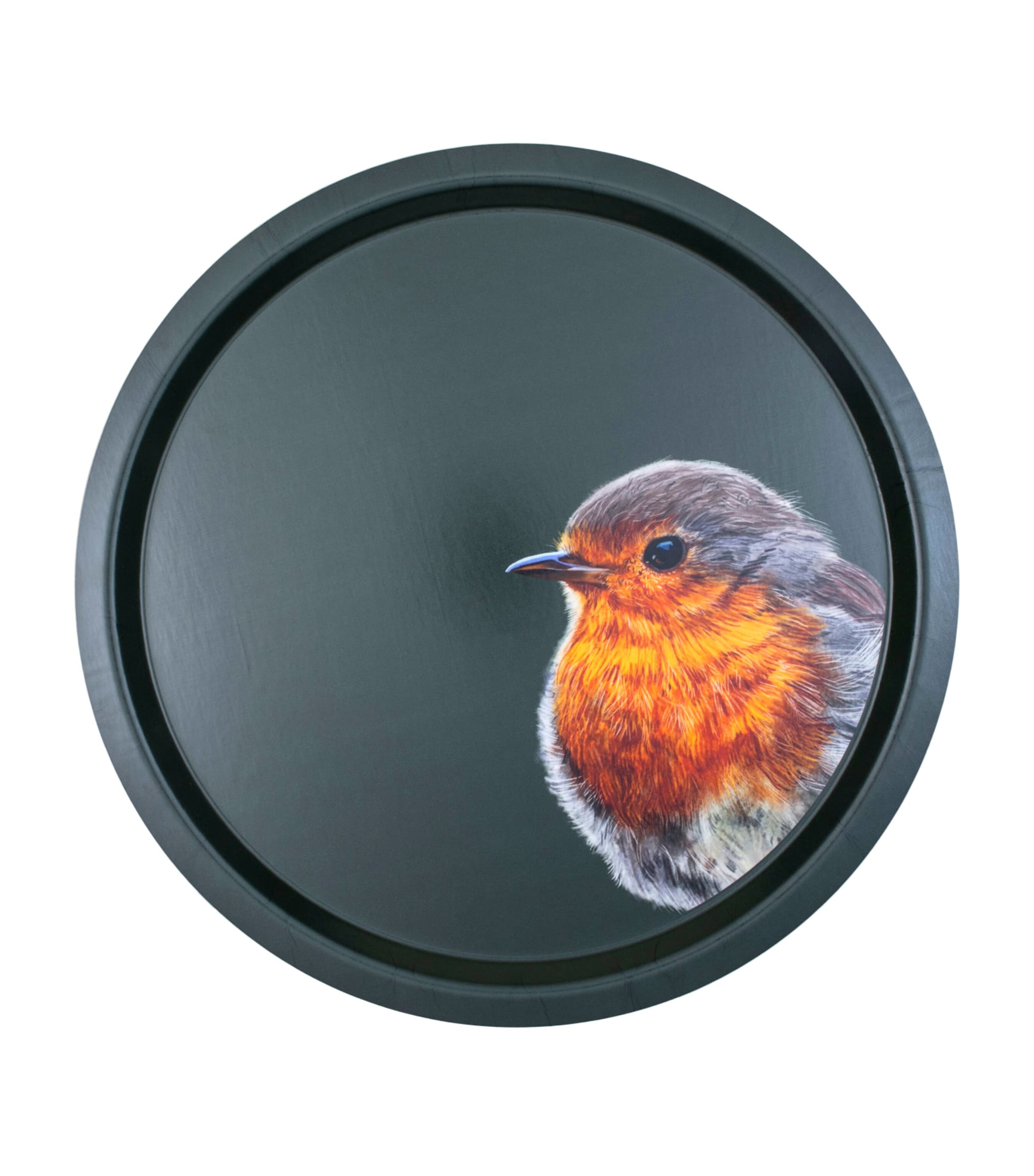 Halcyon Days Birchwood Woodland Wildlife Robin Tray In Black