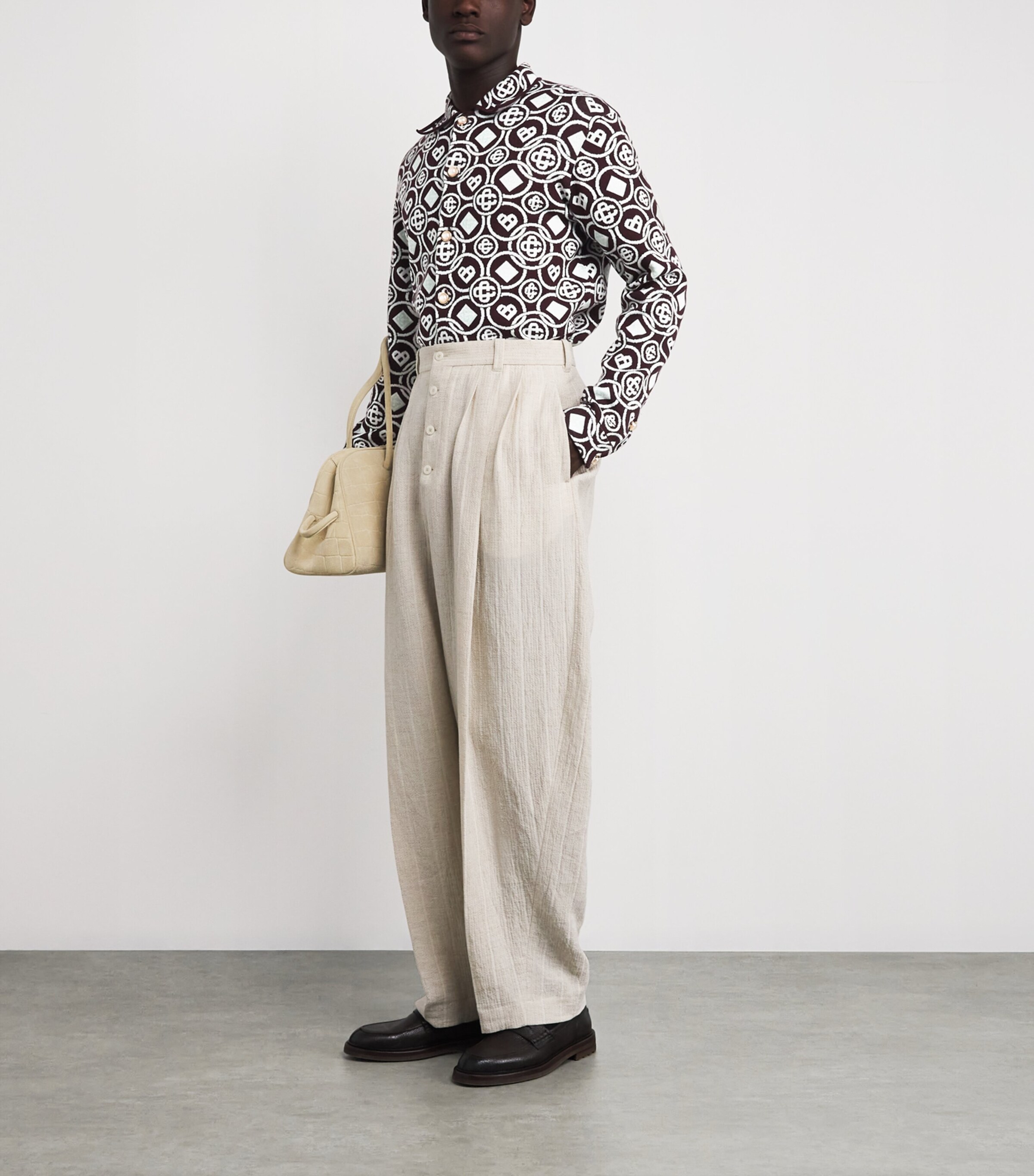 Cotton Monogram Relaxed Shirt AUBERGINE Image 2