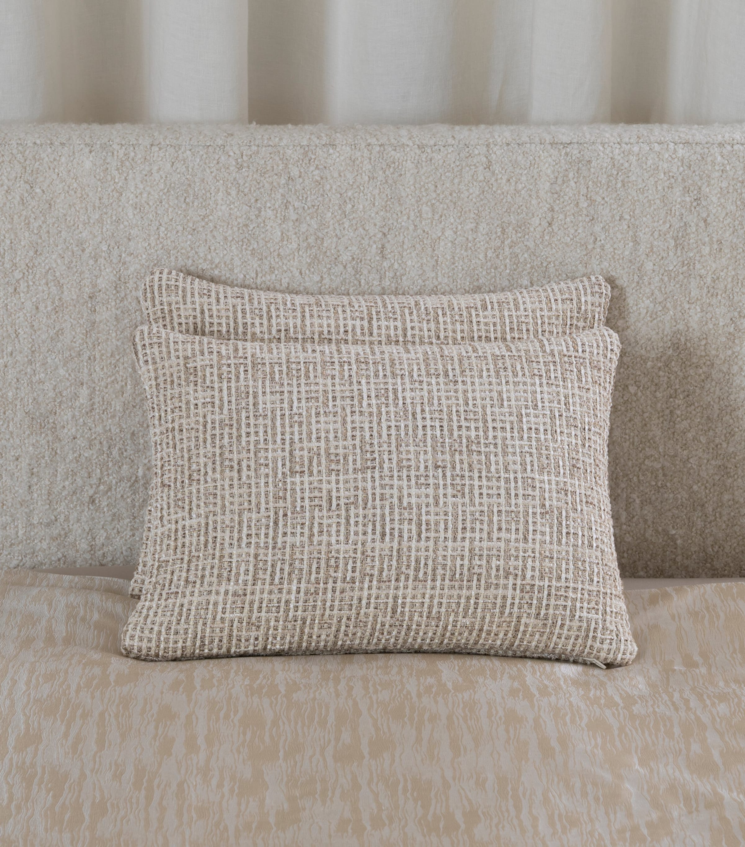 Frette Tweed Decorative Cushion Cover (30cm x 40cm) Greige Image 1
