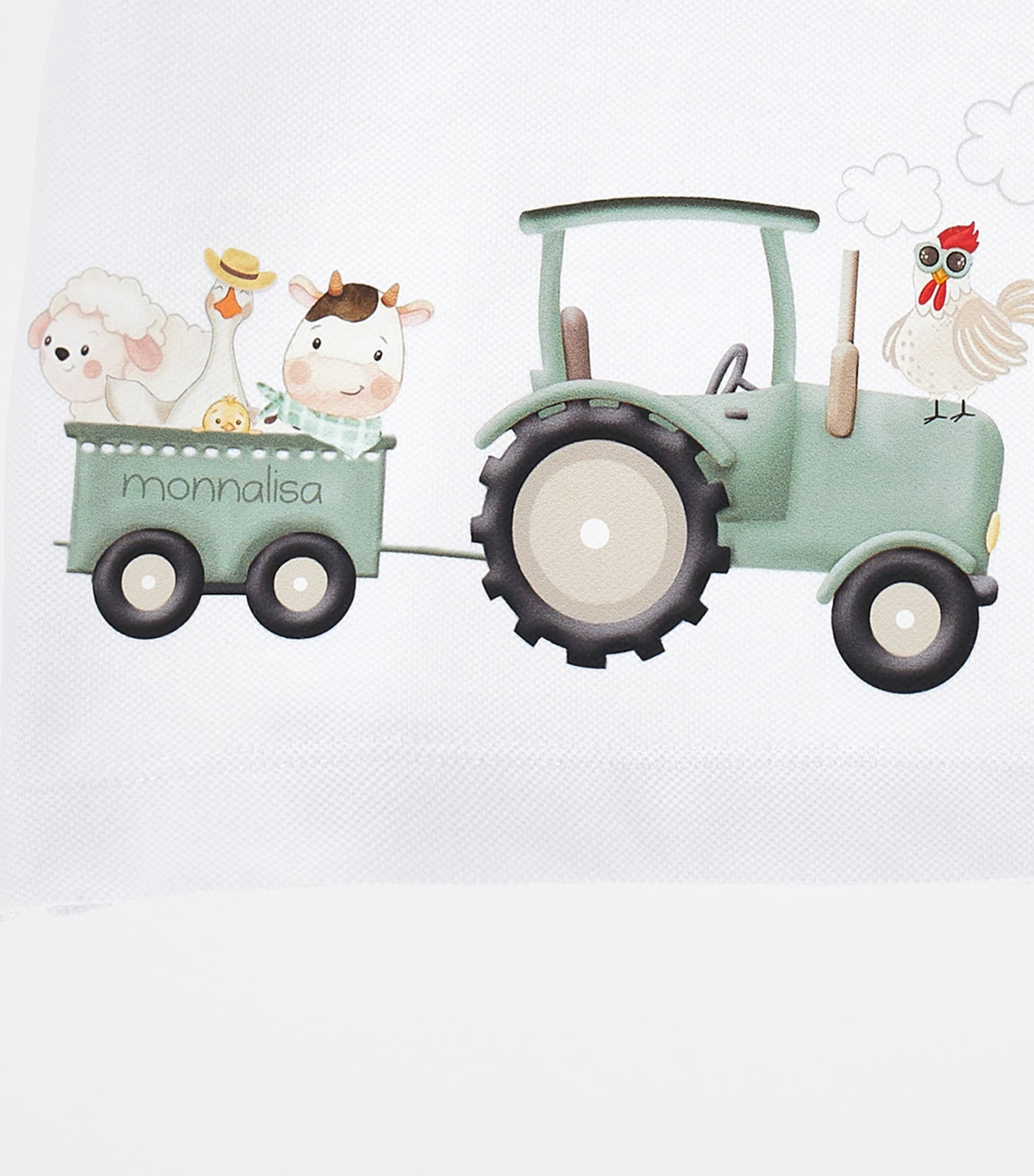 Cotton Printed Polo Shirt (3-36 Months) BIANCO+VERDE GIADA Image 3