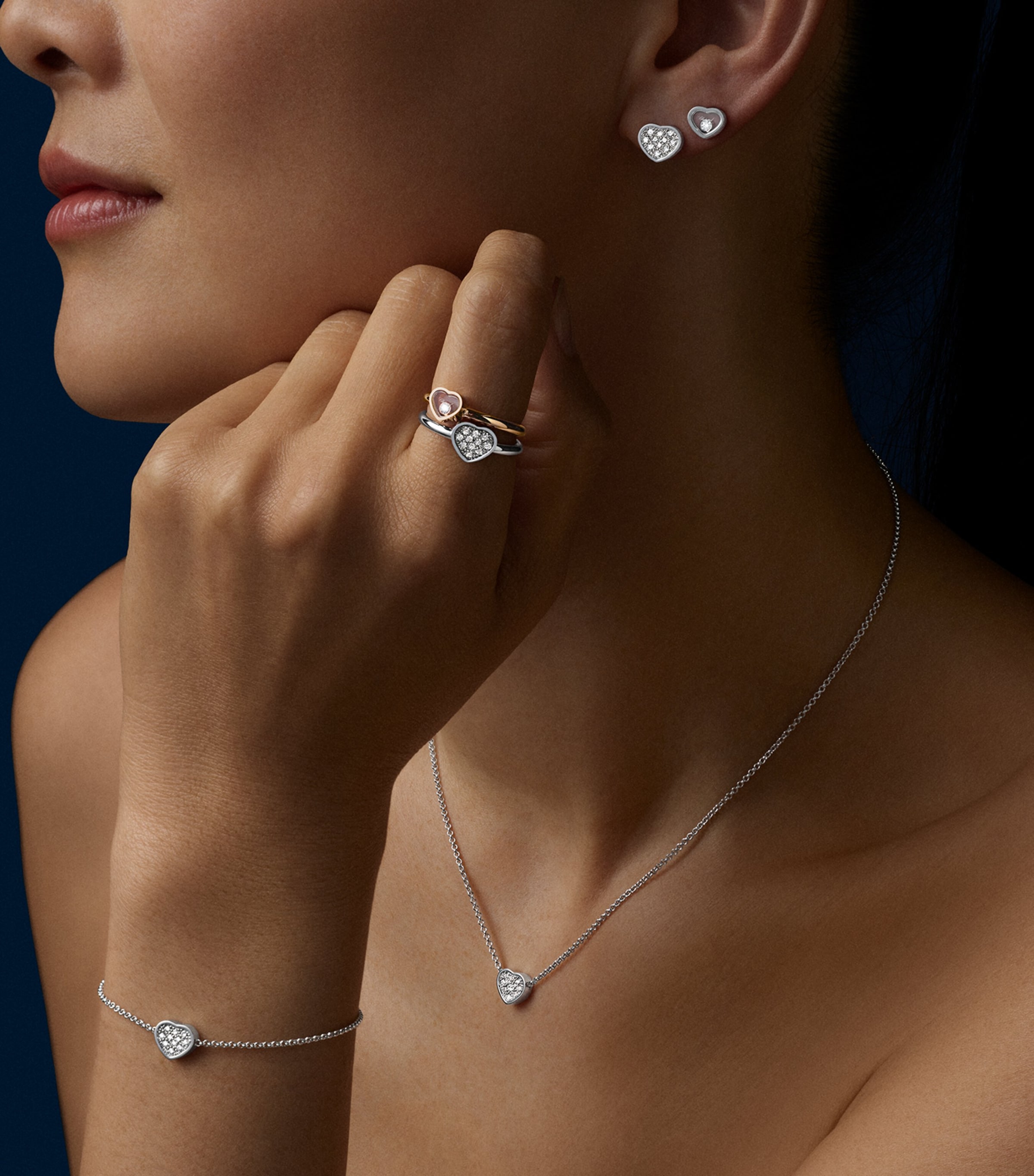 White Gold and Diamond My Happy Hearts Single Earring 18K WHITE GOLD Image 6