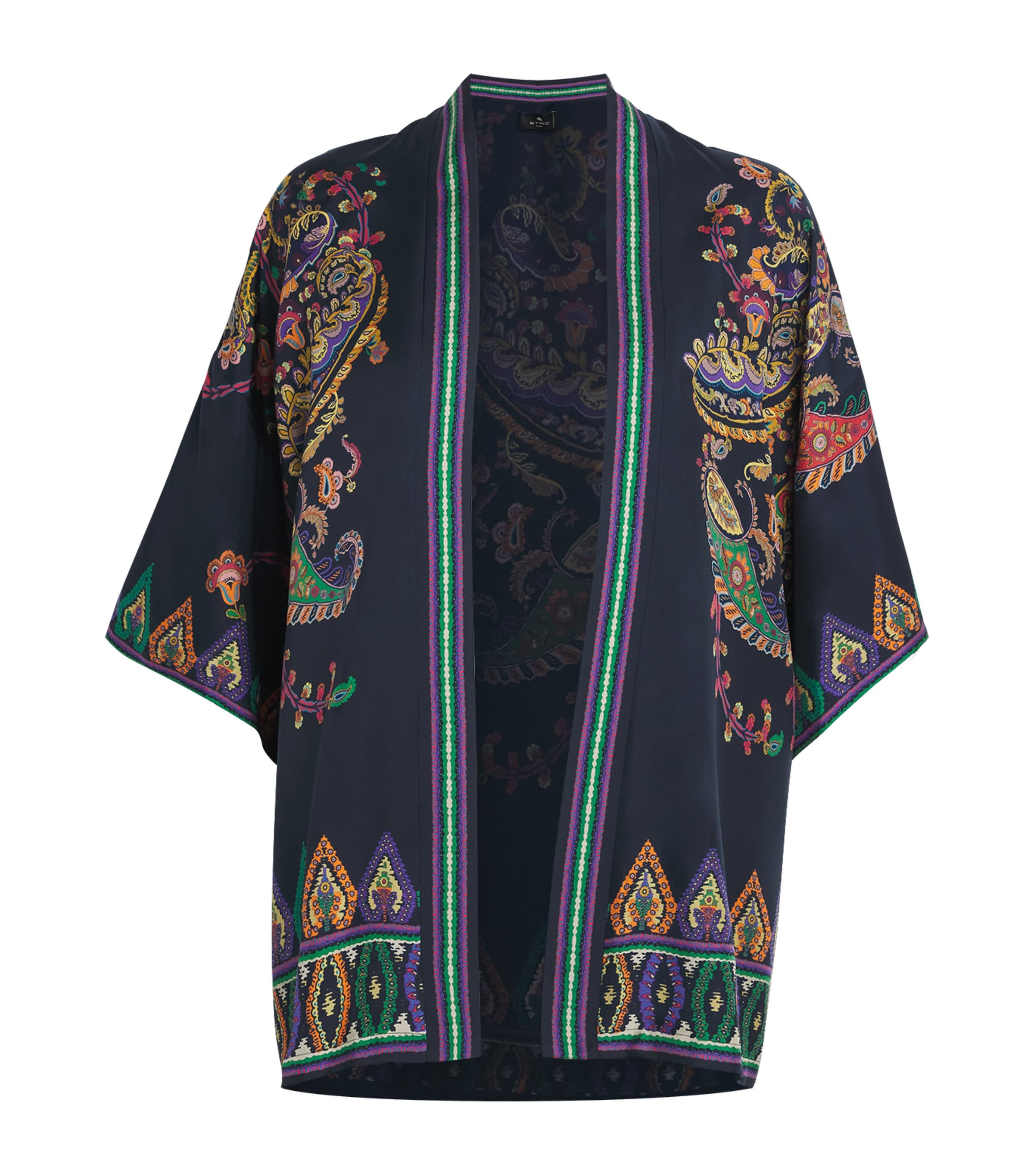 Etro Womens Silk Paisley Kesa Jacket Prnt On Bl Bse Image 1