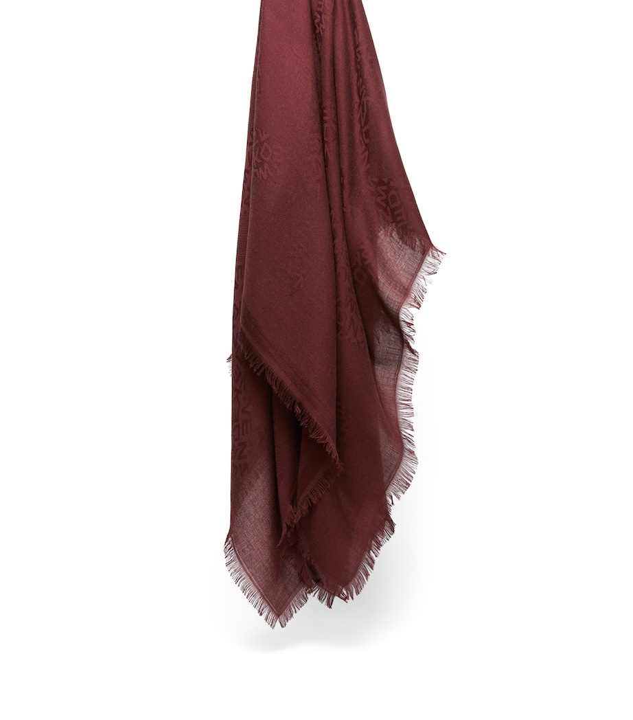Weekend Max Mara Modal-Cashmere Logo Scarf Bordeaux Image 1