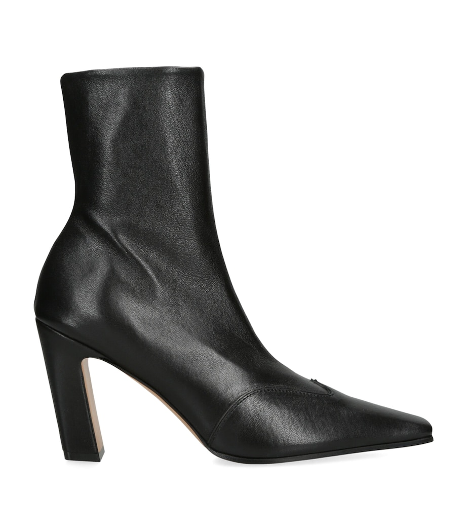 Leather Nevada Ankle Boots 85 BLACK Image 1