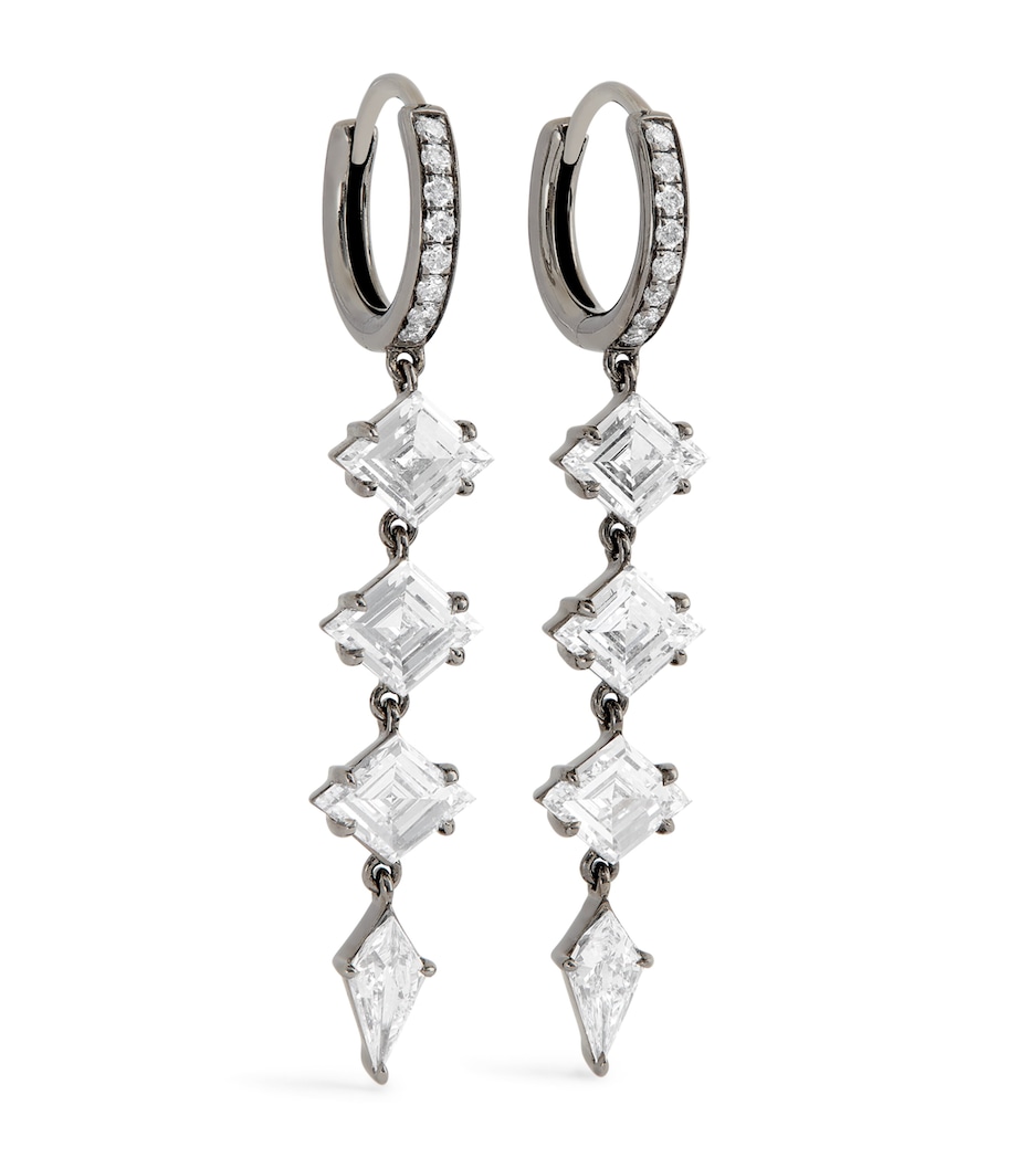 Blackened White Gold and Diamond Rattlesnake Boa Earrings BLACK GOLD Image 1
