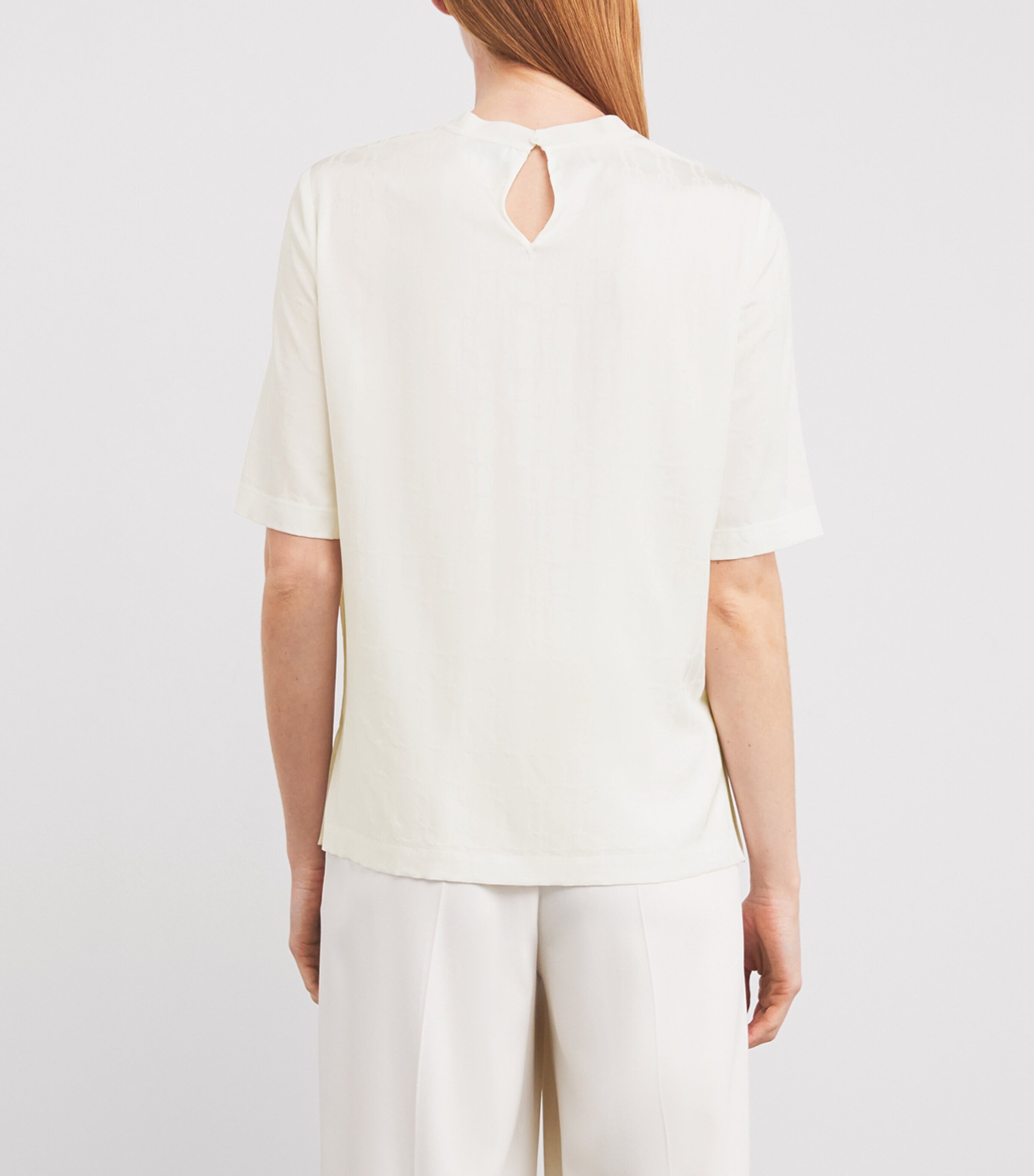Agnona Womens Jacquard T-Shirt Blouse White Image 4