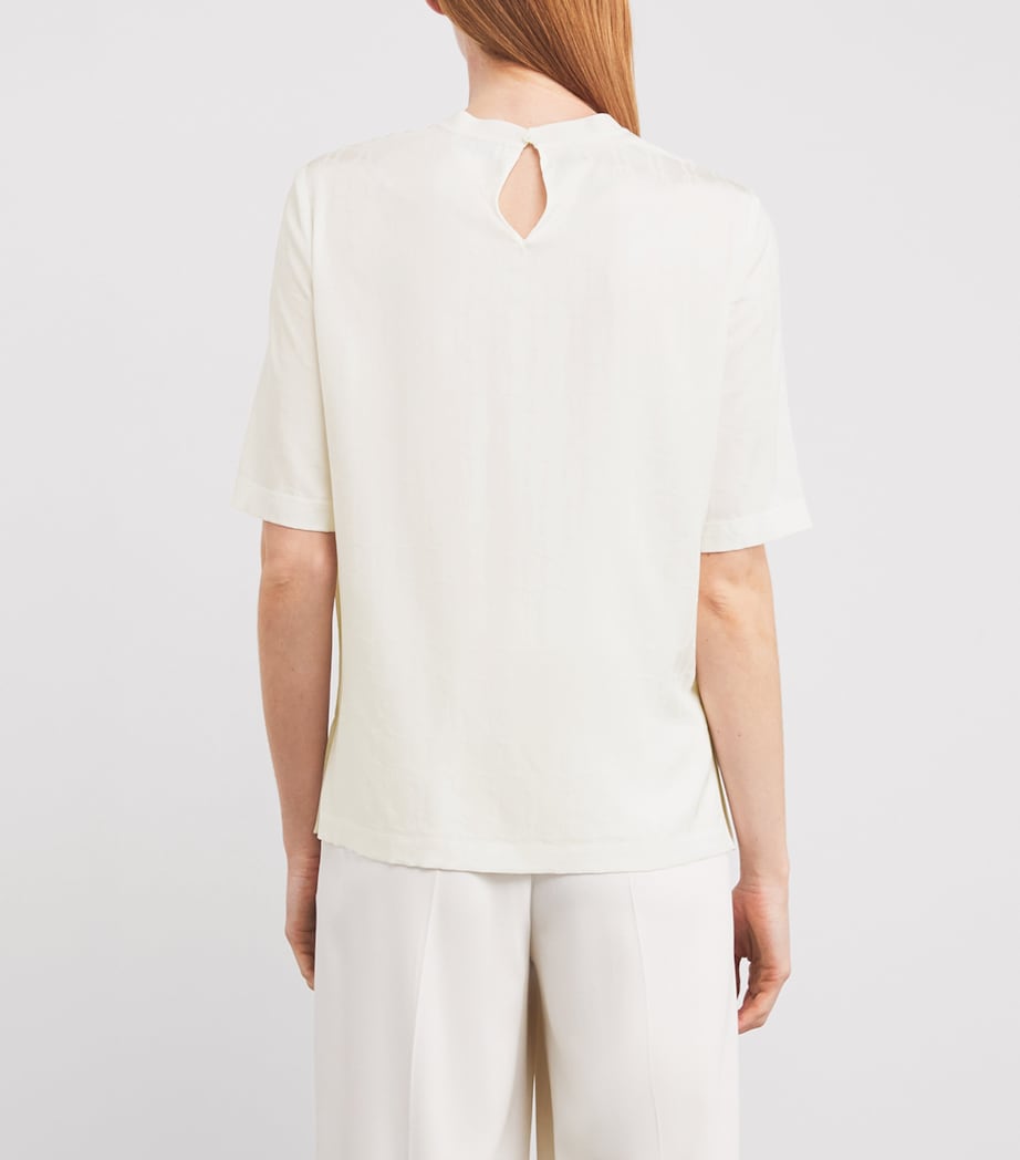 Agnona Womens Jacquard T-Shirt Blouse White Image 4