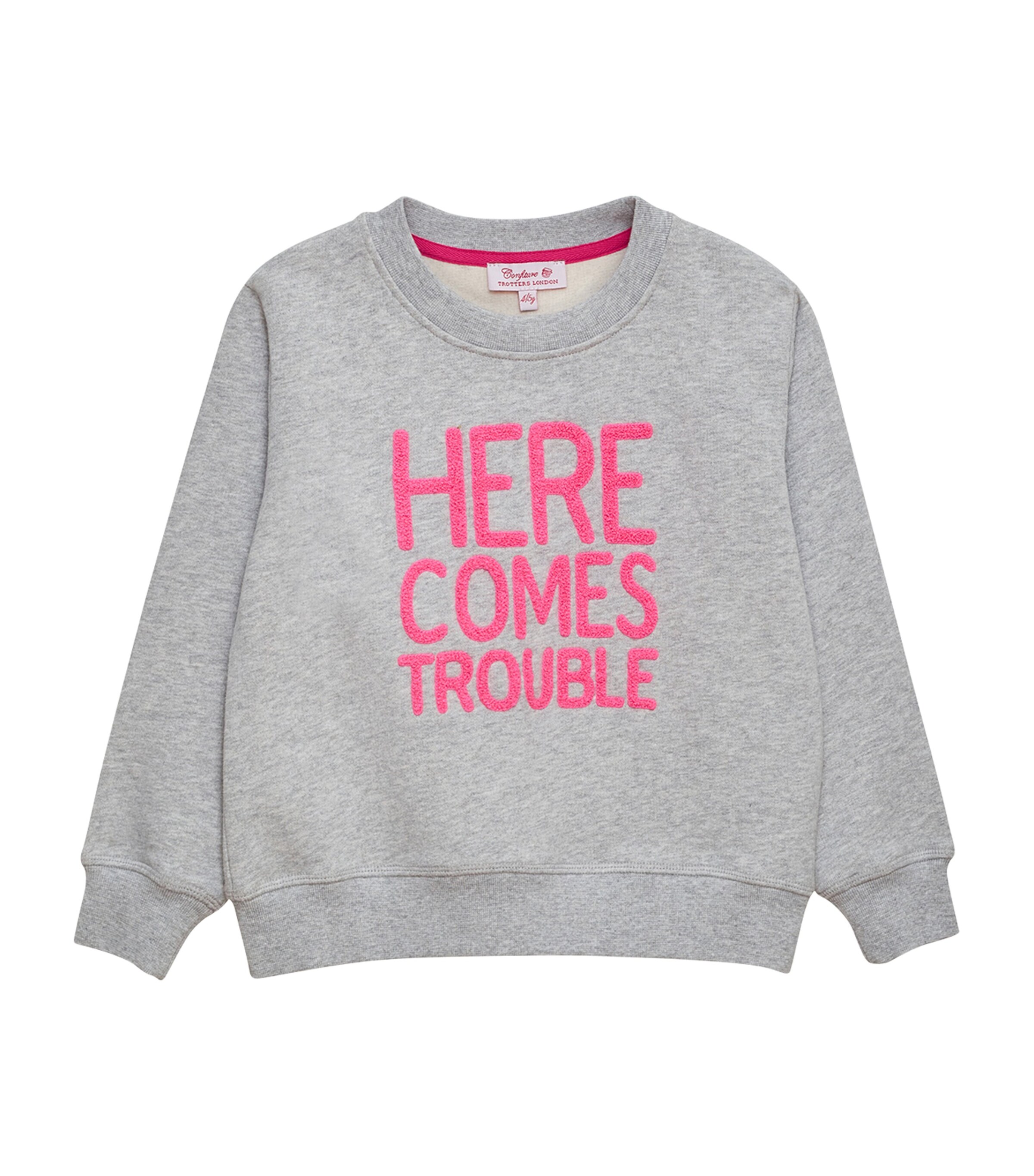 Trotters Here Comes Trouble Sweatshirt (6-11 Years) | Girls Clothing | Sweatshirts & Hoodies | Designers | Trotters | Hoodies & Sweatshirts