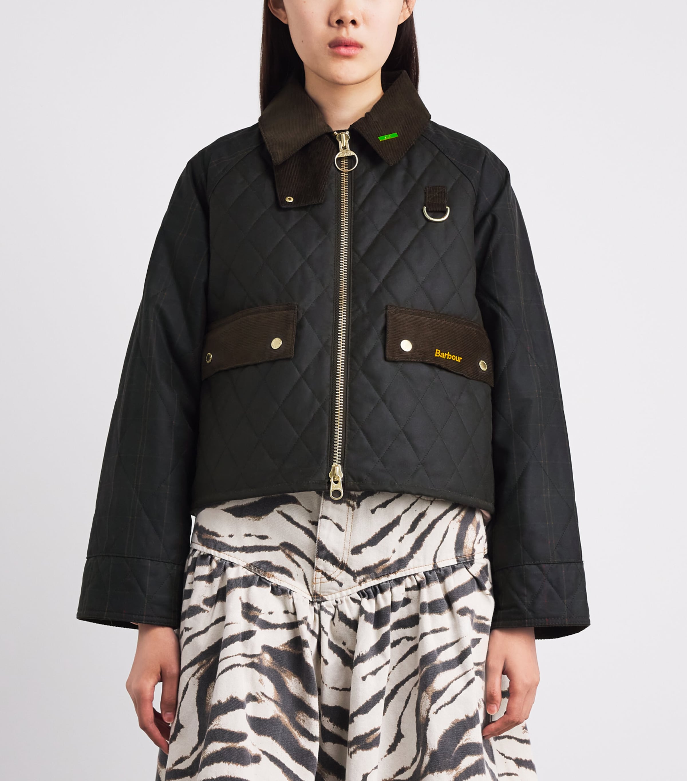 Barbour Womens Quilted Reimagined Icons Jacket Olive/classic Image 4