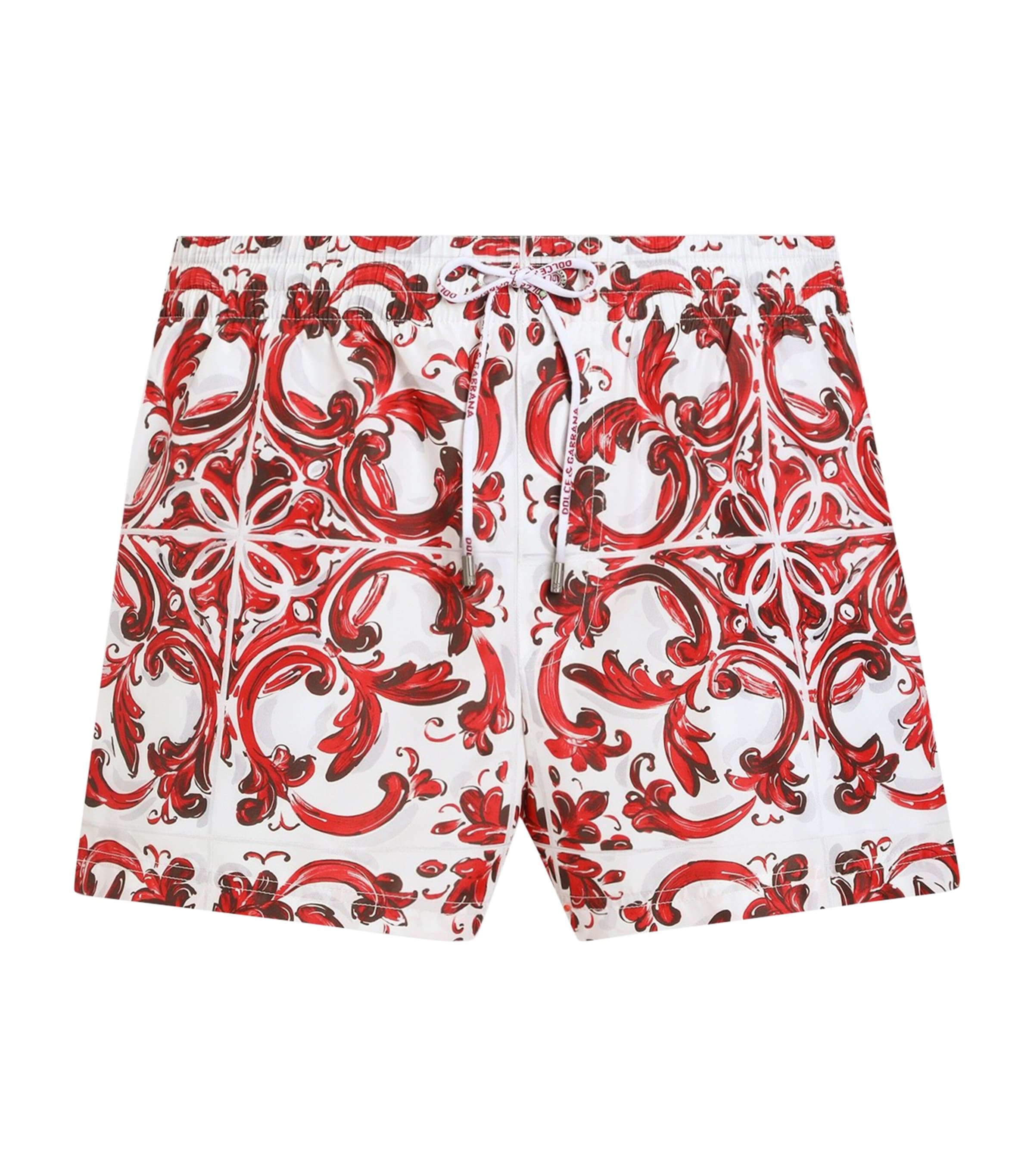 Dolce&Gabbana Mens Majolica Print Swim Shorts Maiolica Ru Image 1
