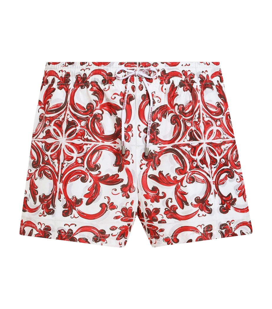 Dolce&Gabbana Mens Majolica Print Swim Shorts Maiolica Ru Image 1