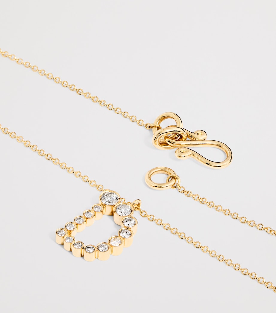 Yellow Gold and Diamond Soprano 'D' Necklace YELLOW GOLD Image 5