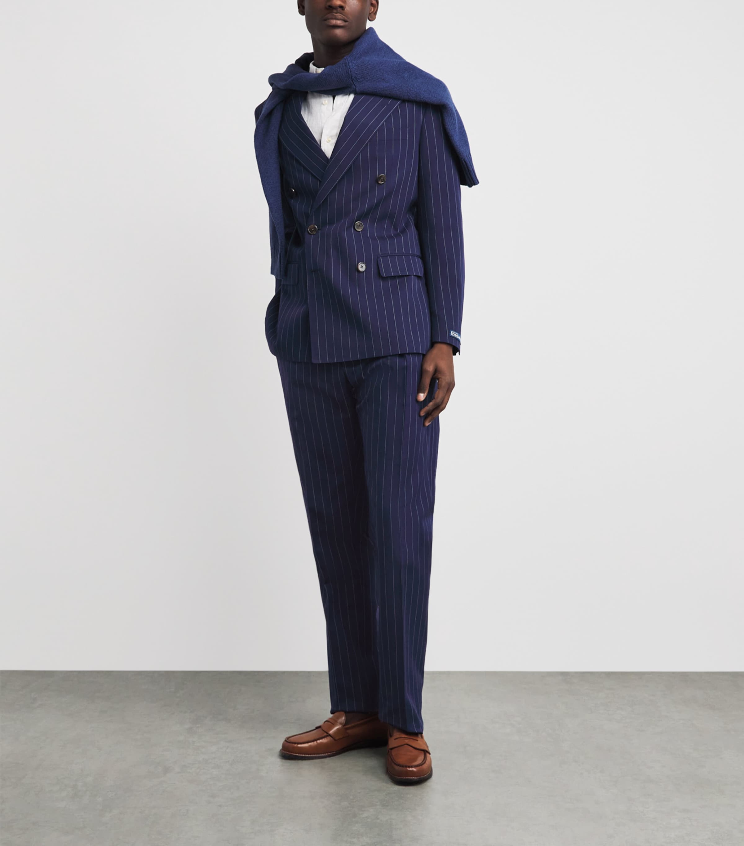 Polo Ralph Lauren Mens Linen 2-Piece Suit Navy/cream Image 2