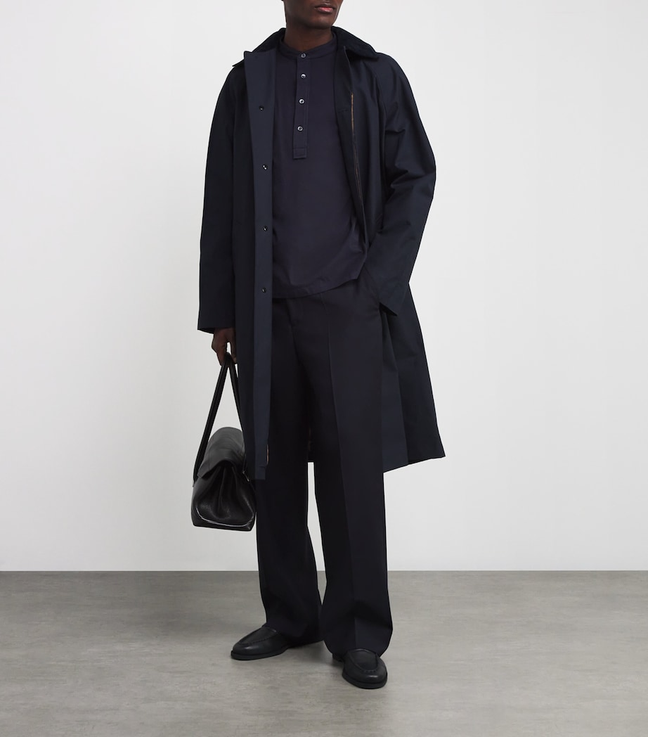 Cotton Jersey Henley Top 170 NAVY Image 2