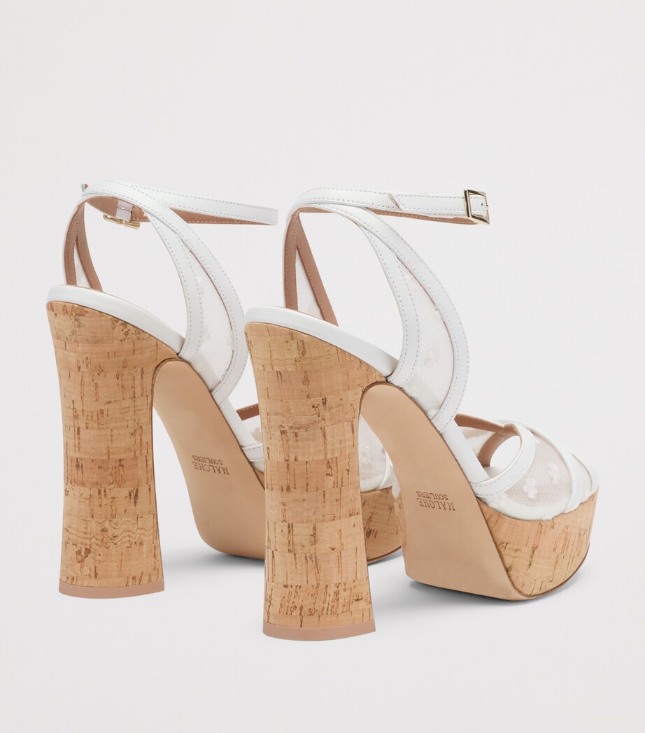 Malone Souliers Mesh Sylvie Platform Sandals 125 White Image 4