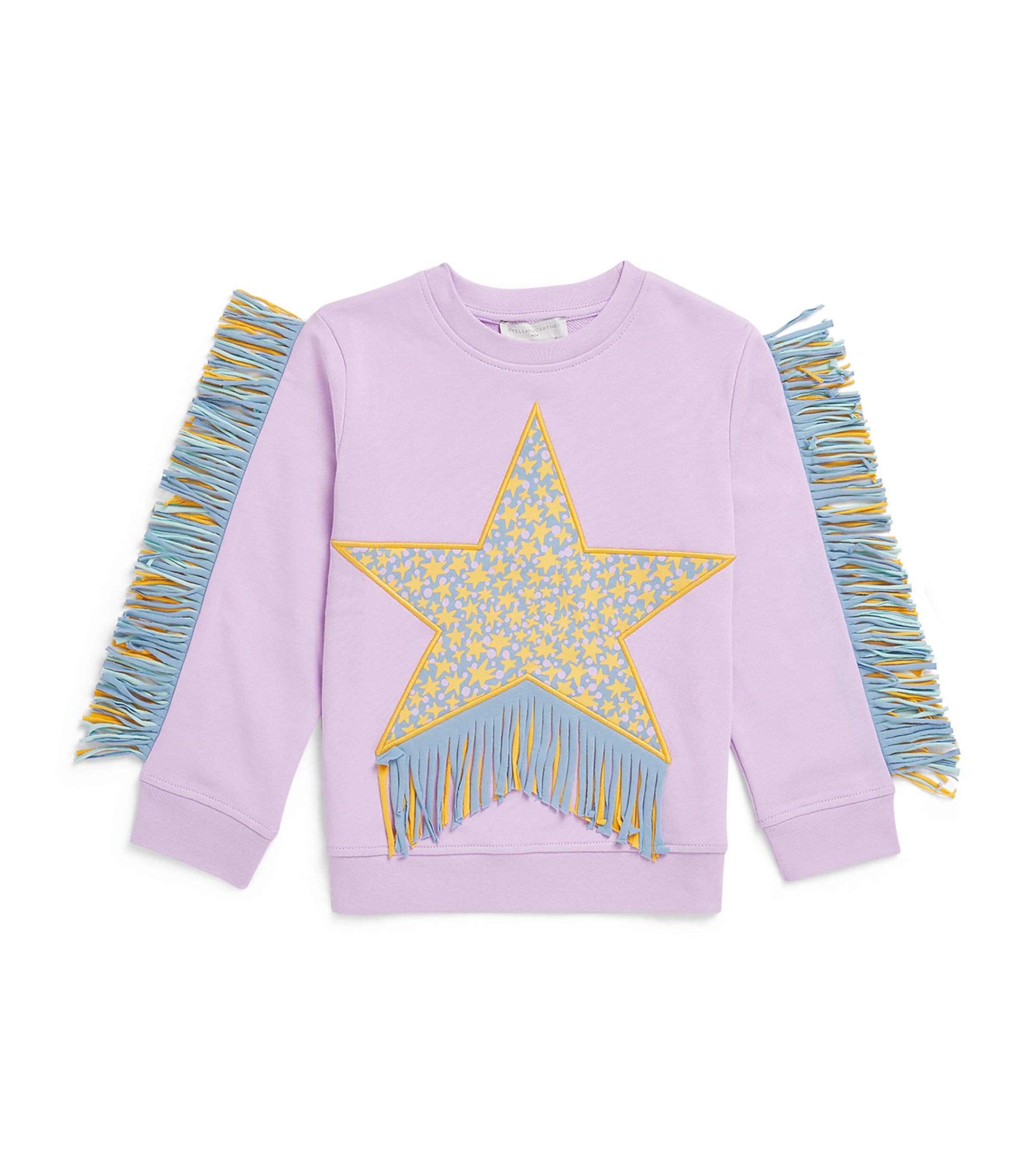 Stella McCartney Kids Organic Cotton Fringed Star Sweatshirt (2-14+ Years) Image 1