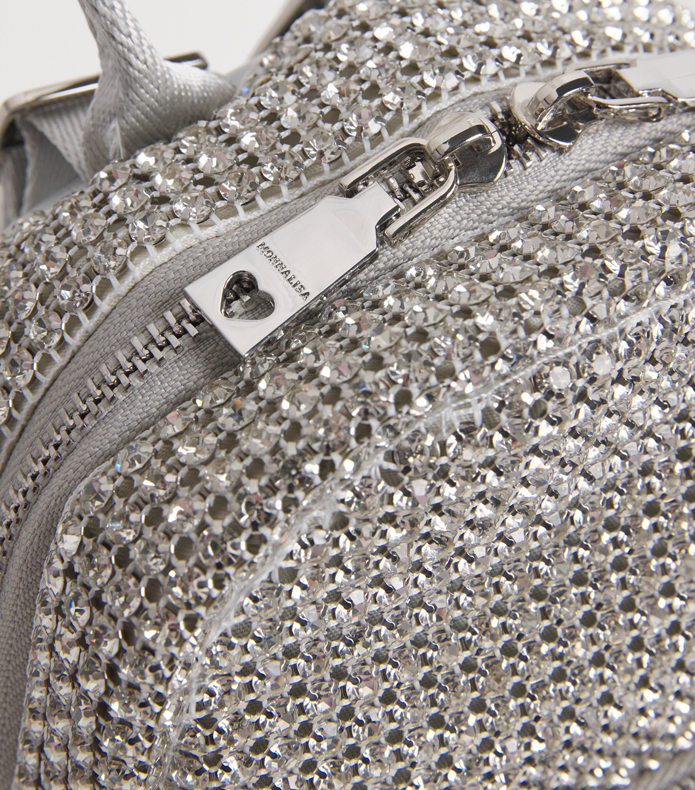 Monnalisa Rhinestone Backpack Argento Image 3