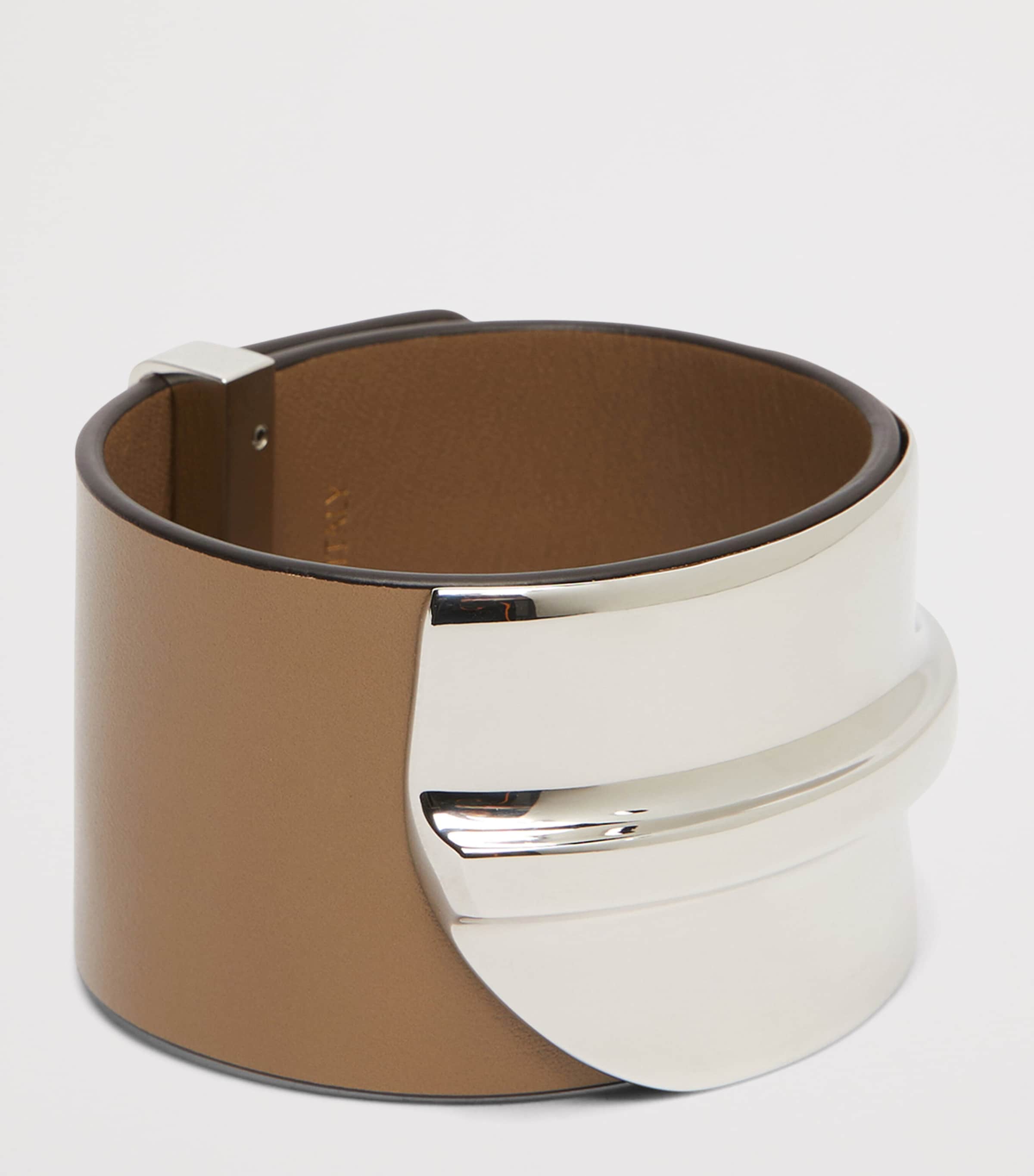 Max Mara Leather Belt Bracelet Mud Image 2