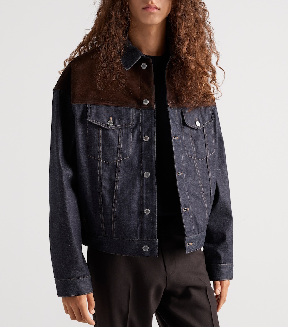 Denim-Suede Shirt Jacket F0008 Image 4