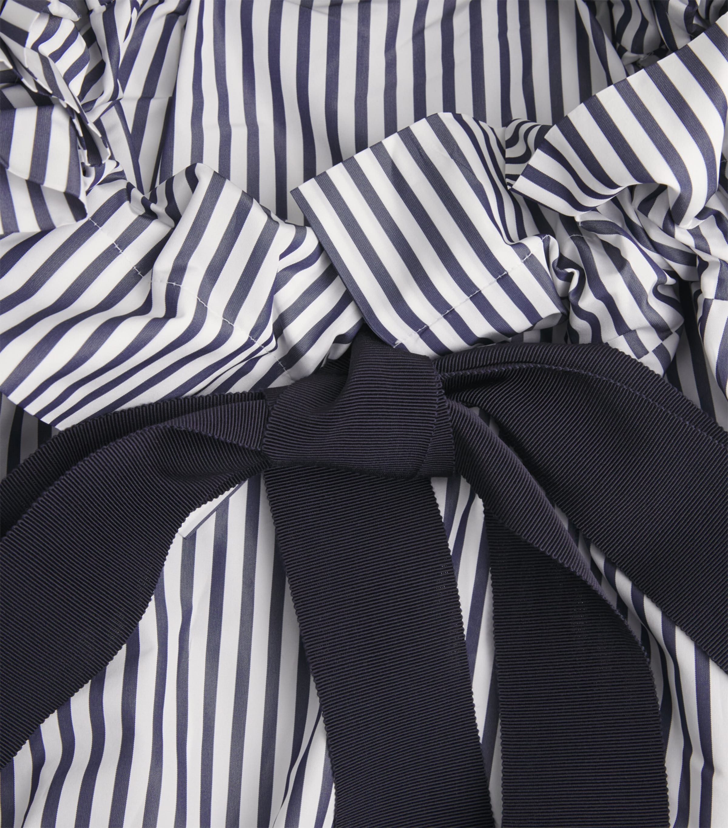 Patou Womens Stripe Ruffle Tie Blouse Offshore Stripe Image 5