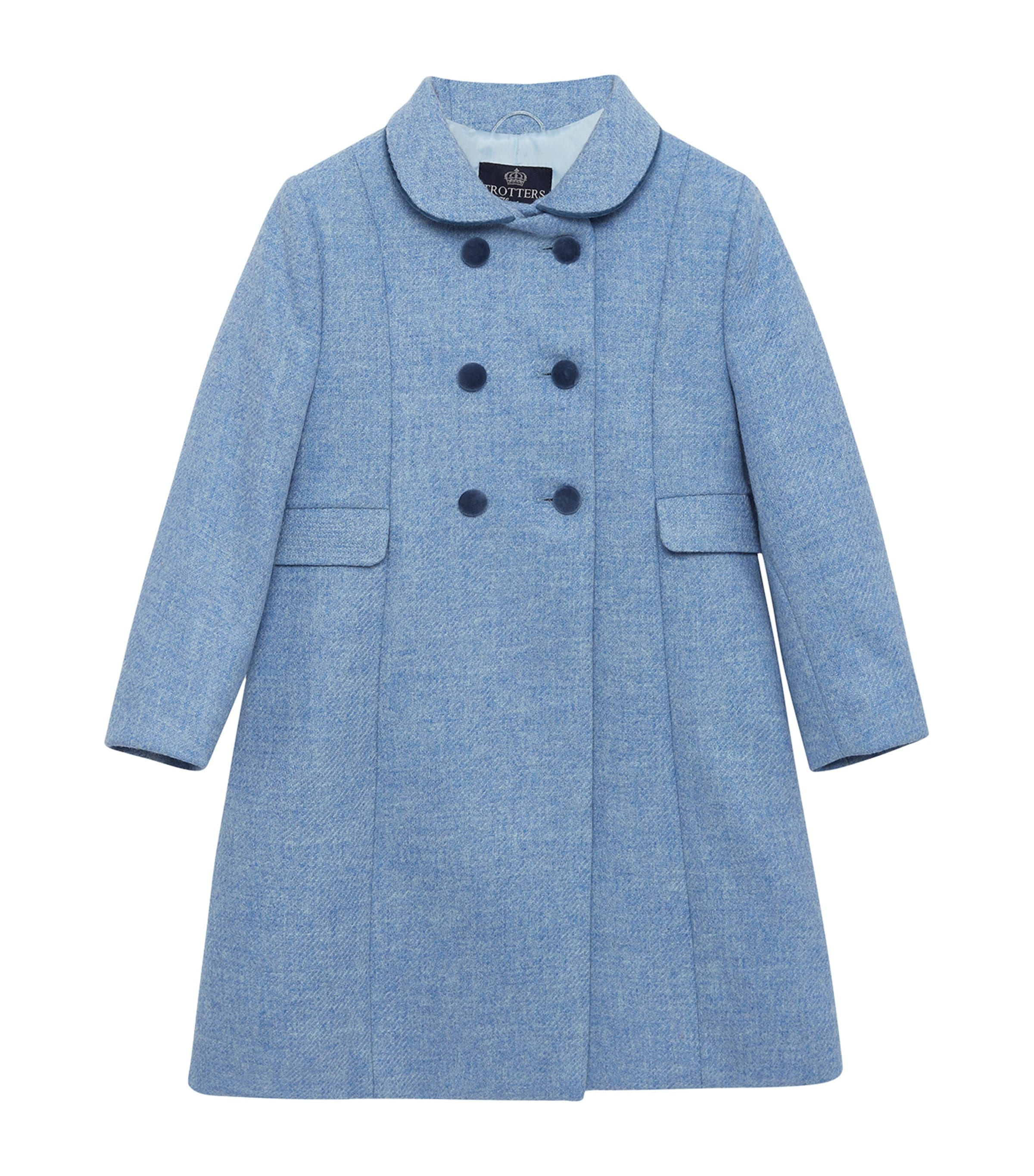 Shop Trotters Wool Double-breasted Coat In Blue