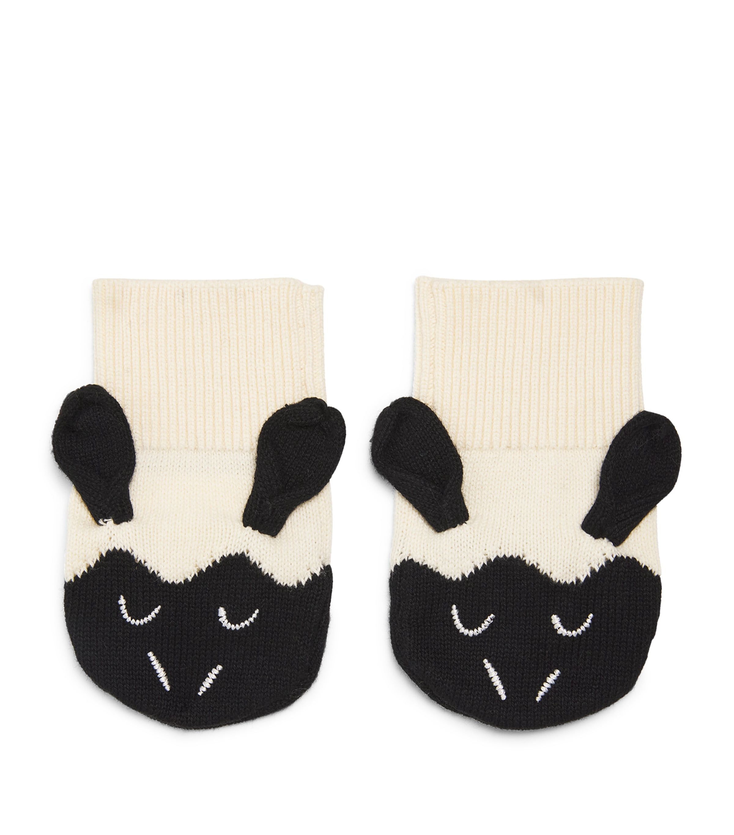 STELLA MCCARTNEY COTTON-WOOL SHEEP MITTENS 