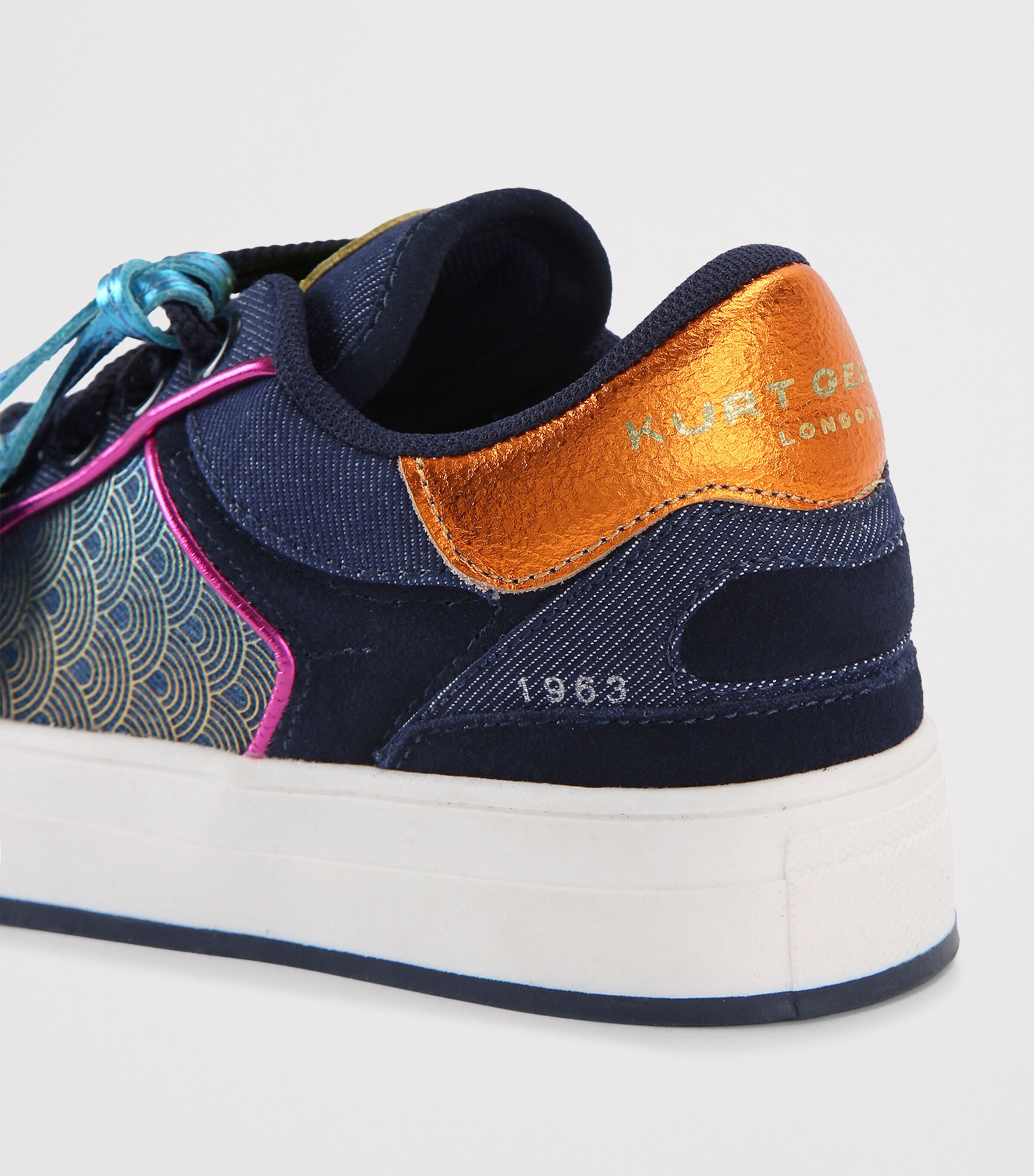 Kurt Geiger London Leather Southbank Tag Sneakers Denim Image 2