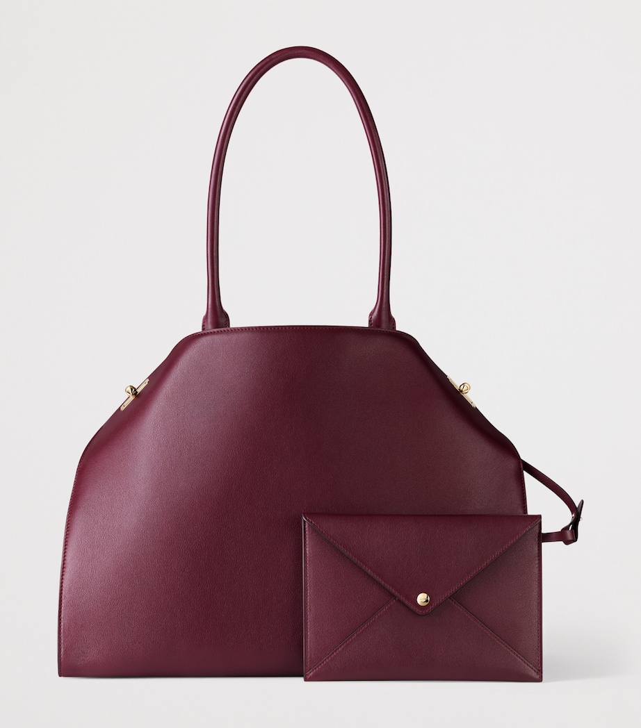 Cartier Womens Large Leather Clash Tote Bag Burgundy Image 5