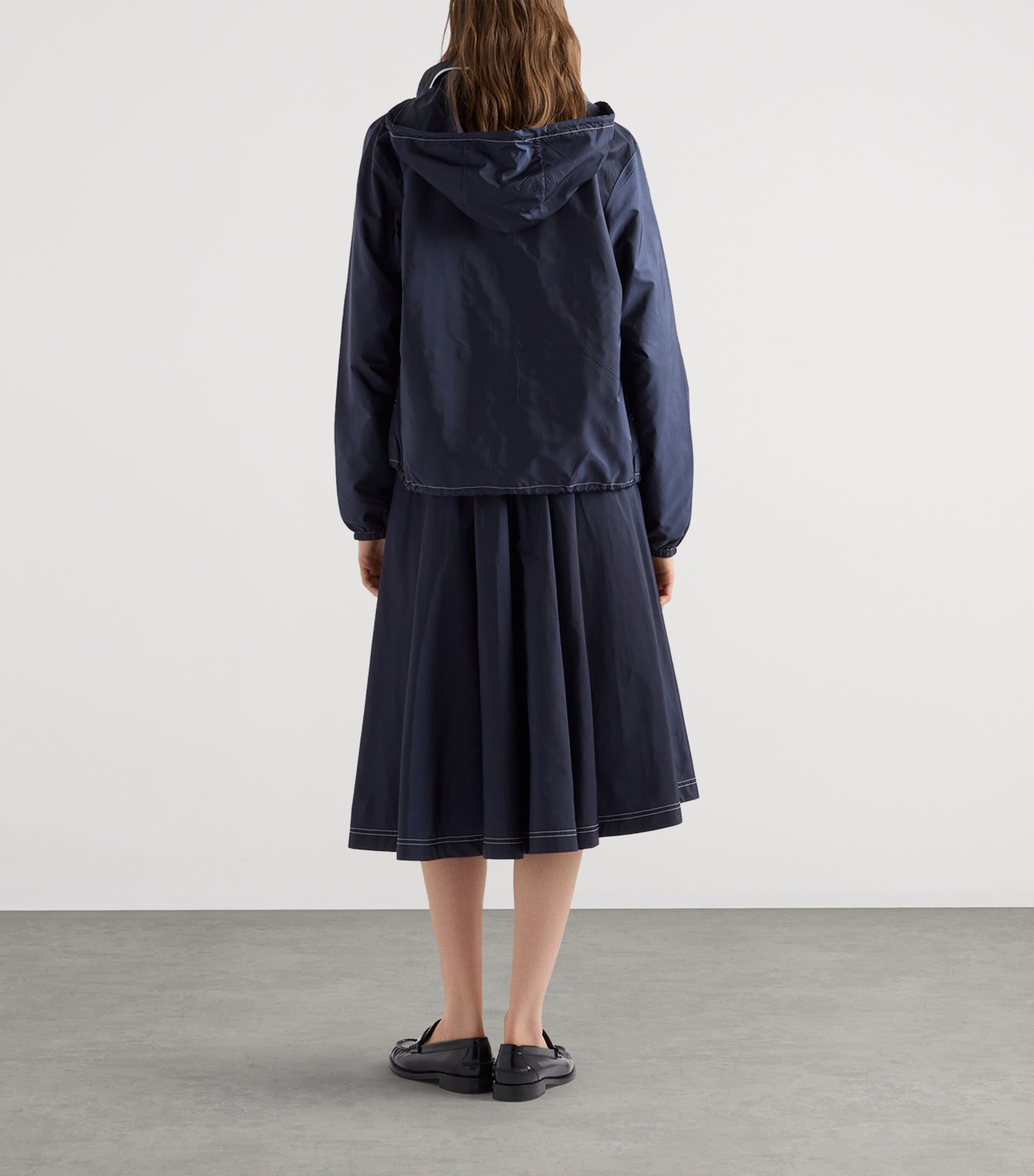 Prada Womens Re-Nylon Lightweight Midi Skirt Blue Image 5